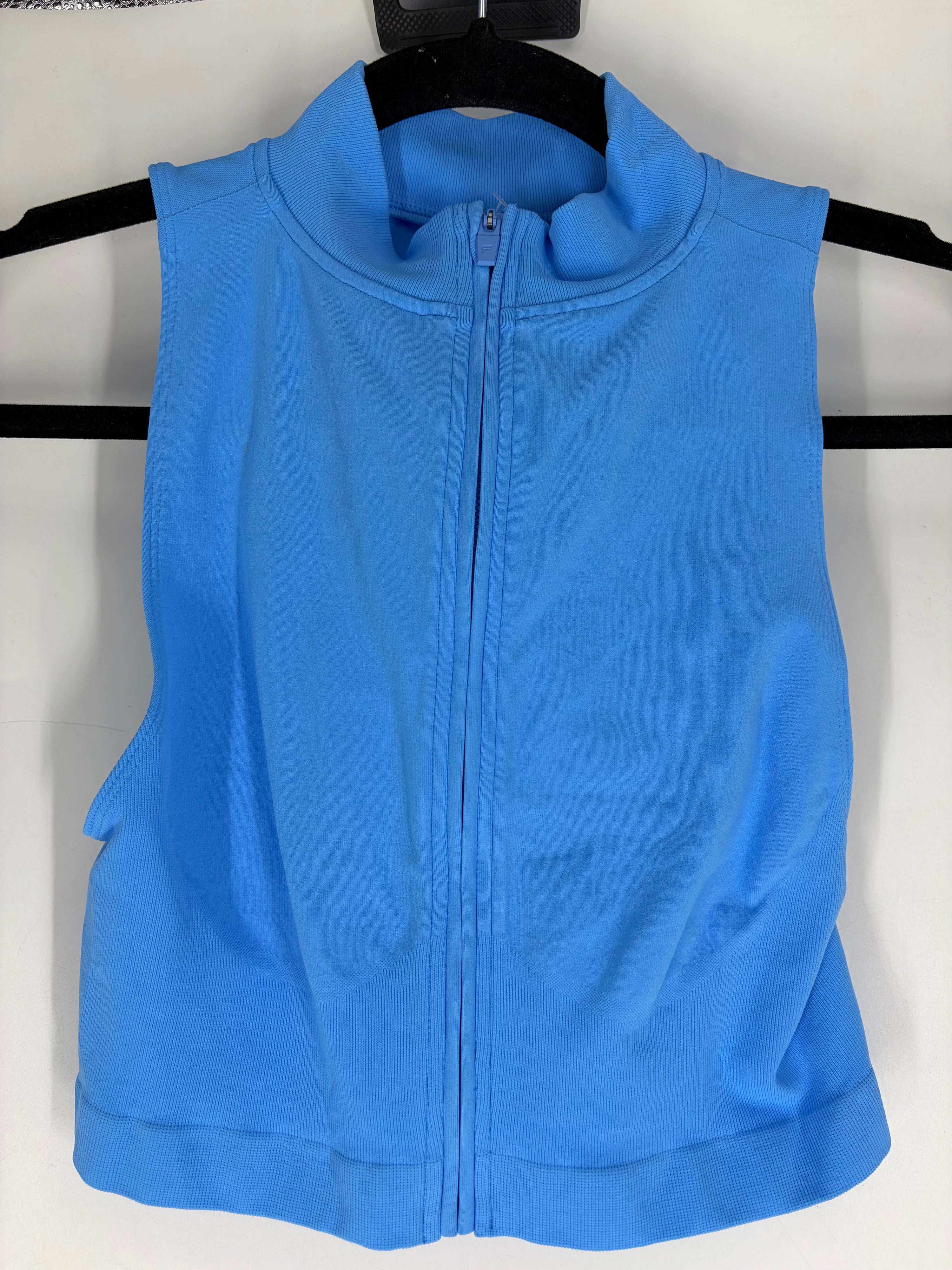 blue Fabletics zip up vest, XS