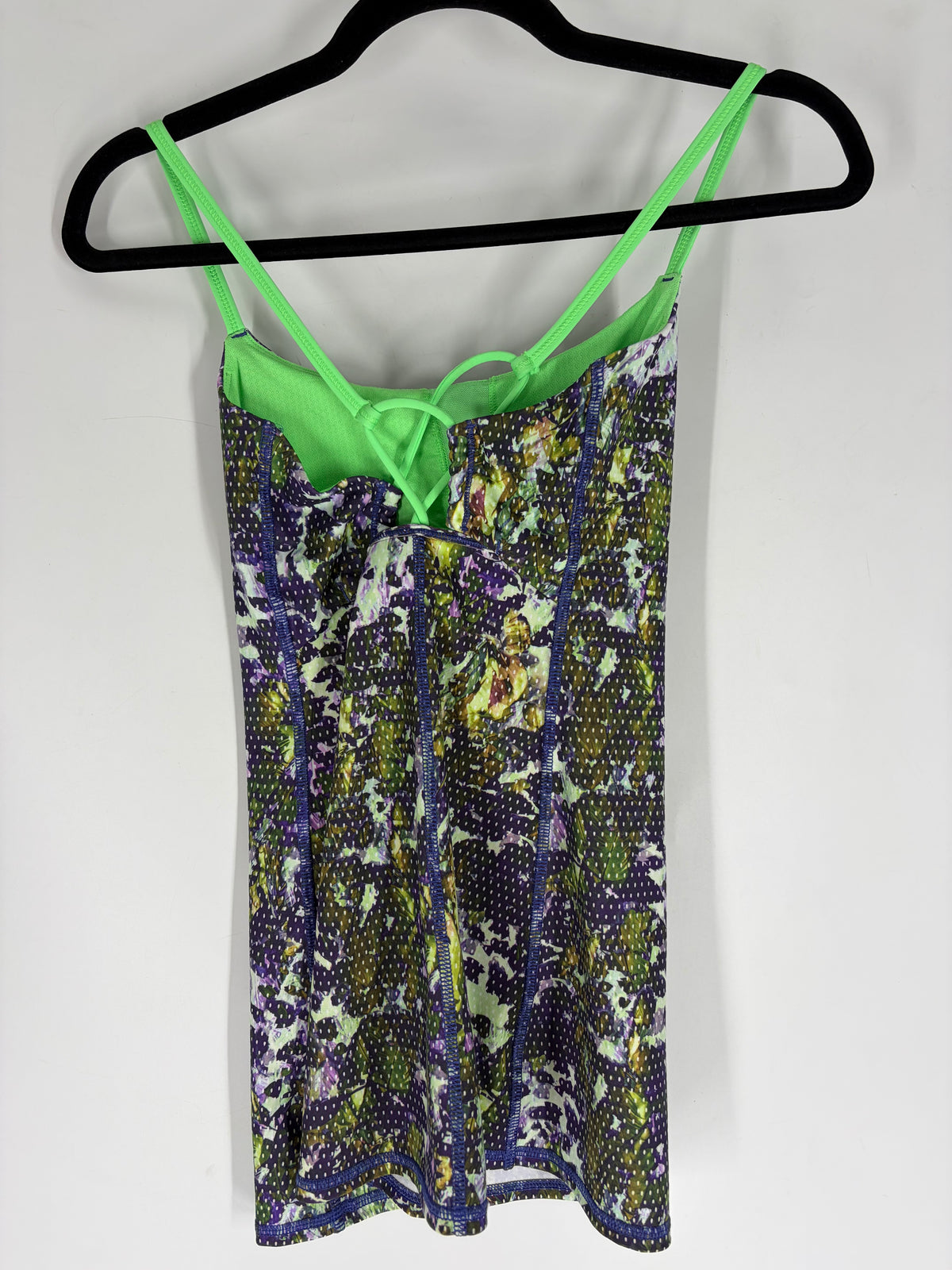 Green/multi Lululemon Multi patterned crossback tank, 4