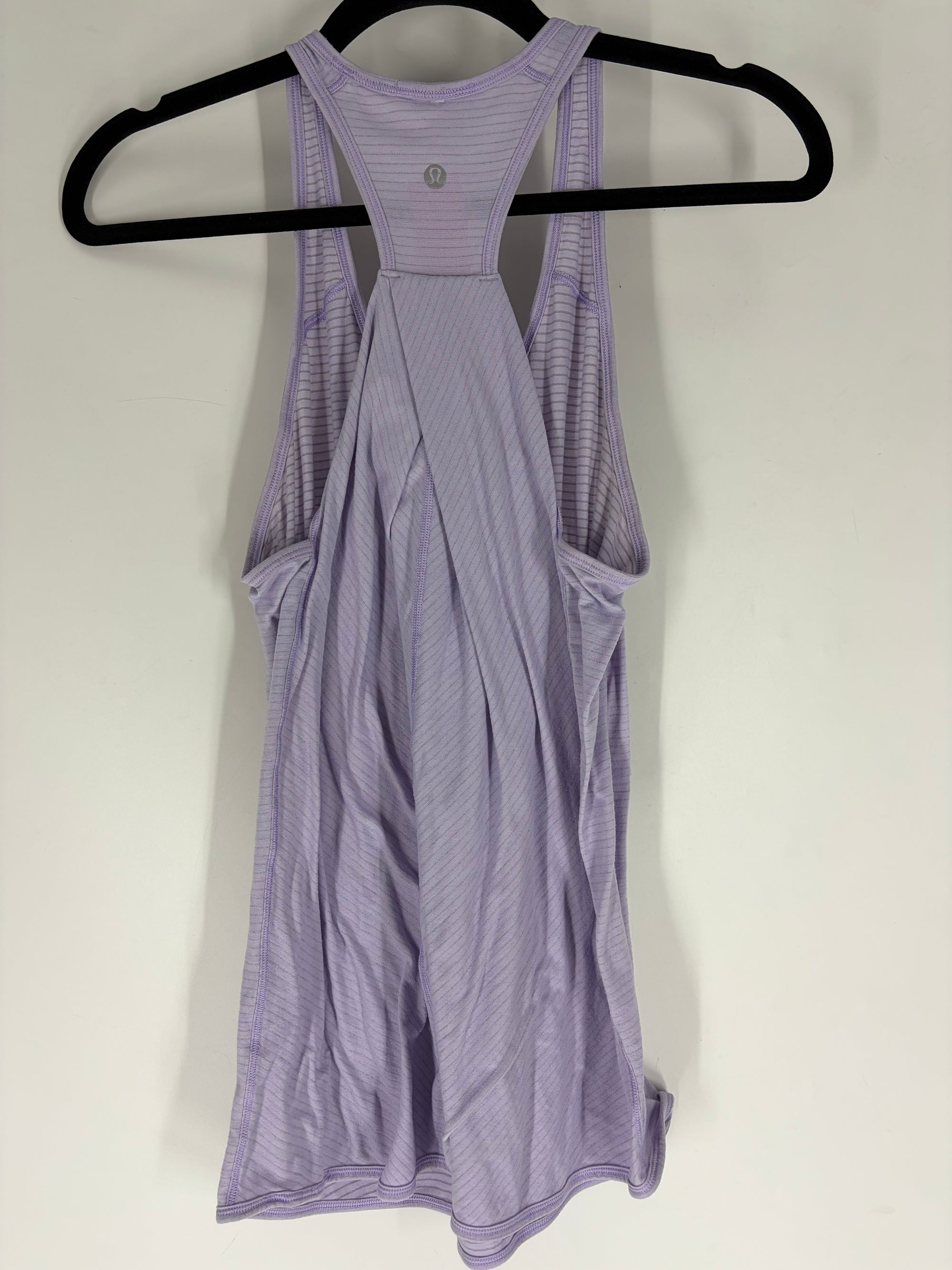 purple lululemon striped racerback tank, M