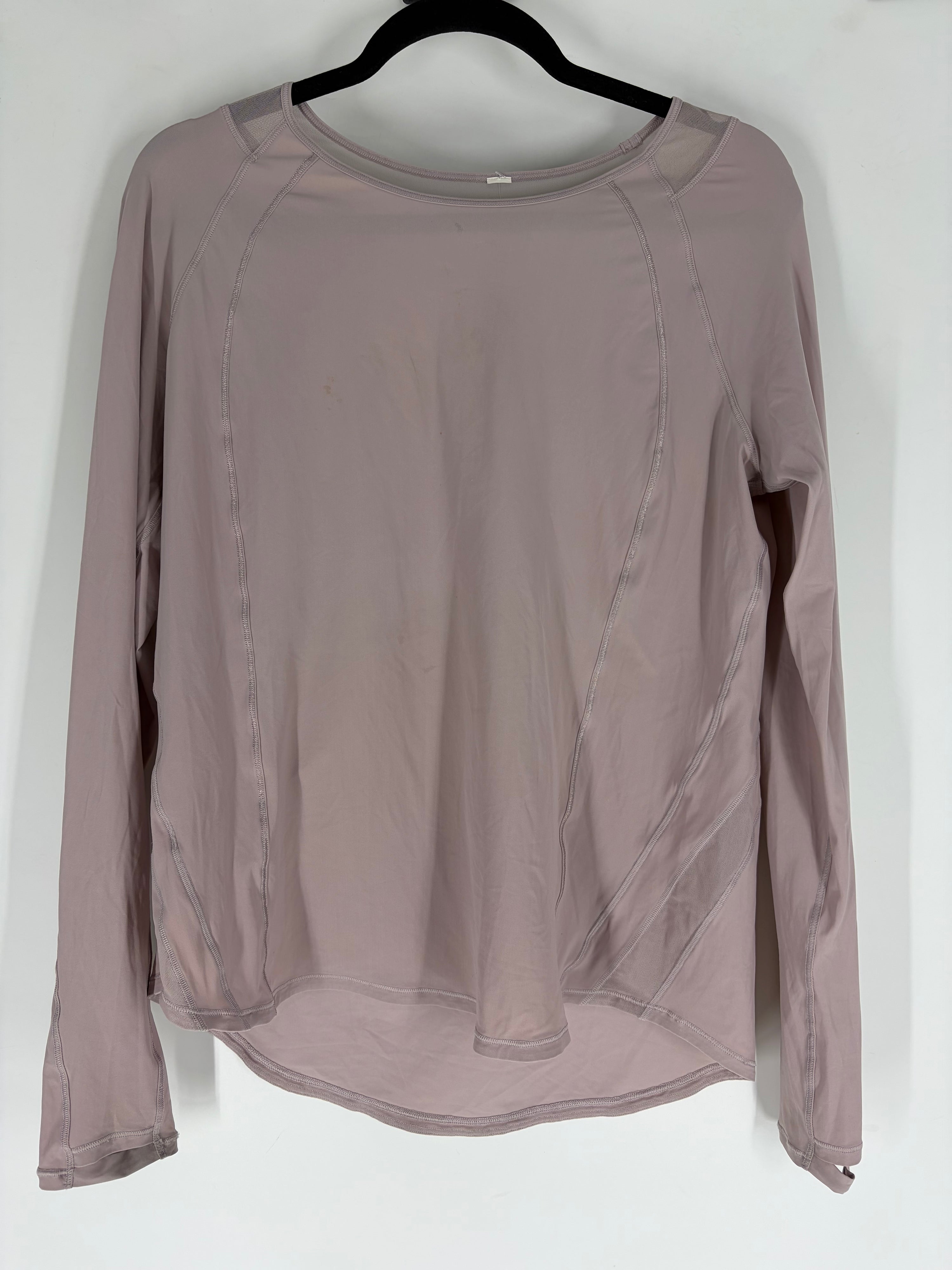 Pink Lululemon long sleeve work out, 10