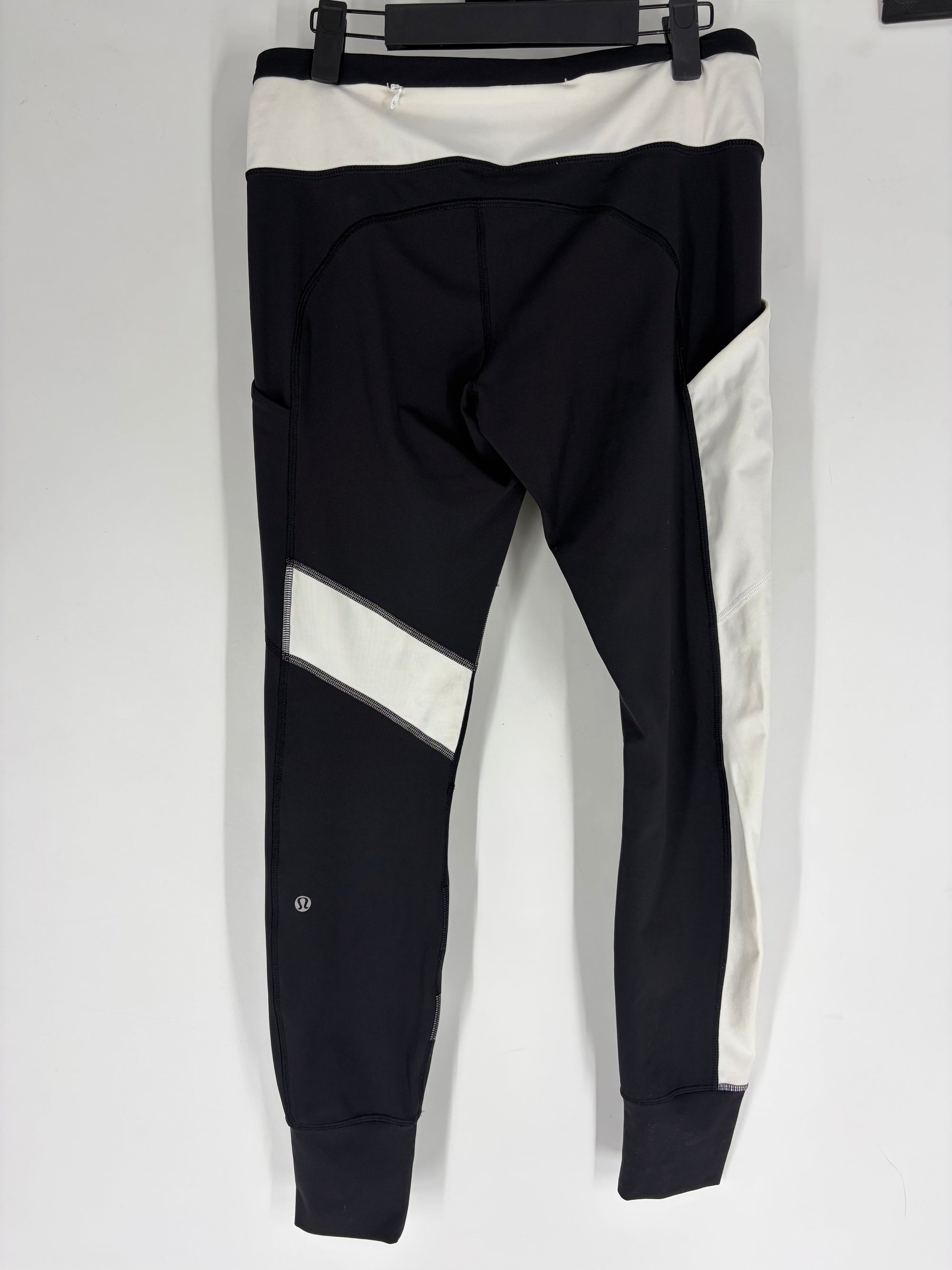 black/white/grey Lululemon Color Block Leggings, 8
