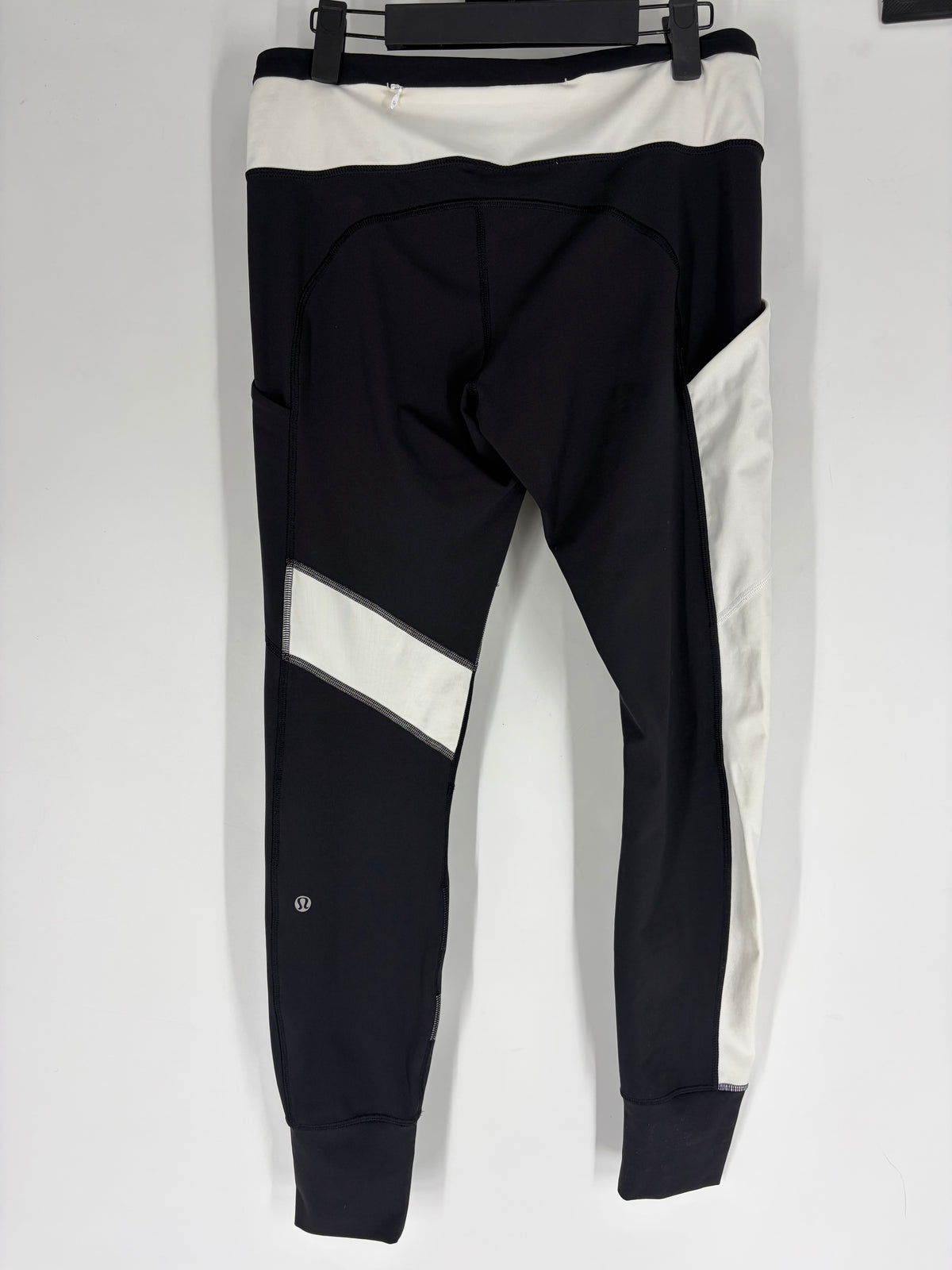 black/white/grey Lululemon Color Block Leggings, 8