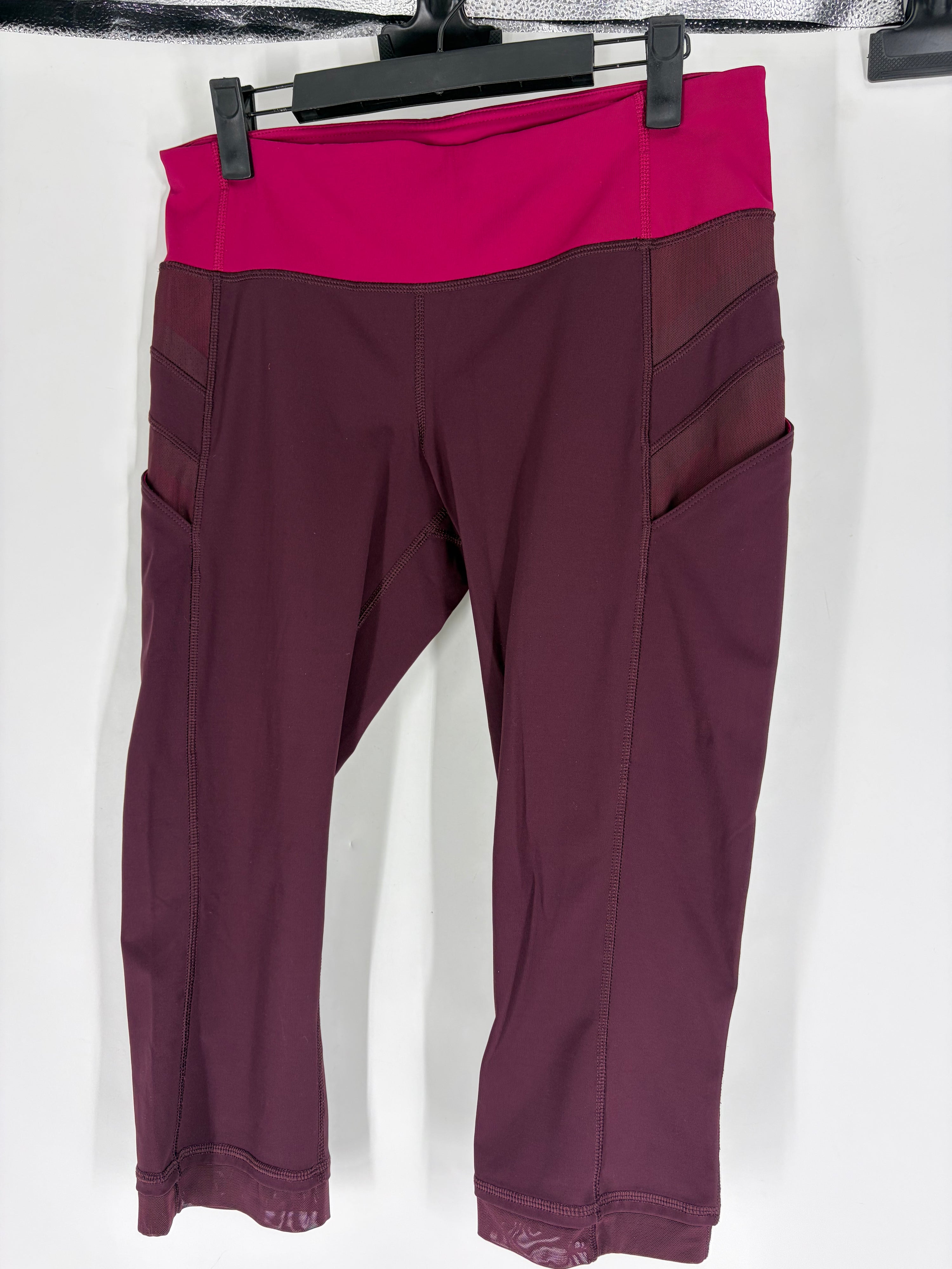 red Lululemon capri leggings, 8