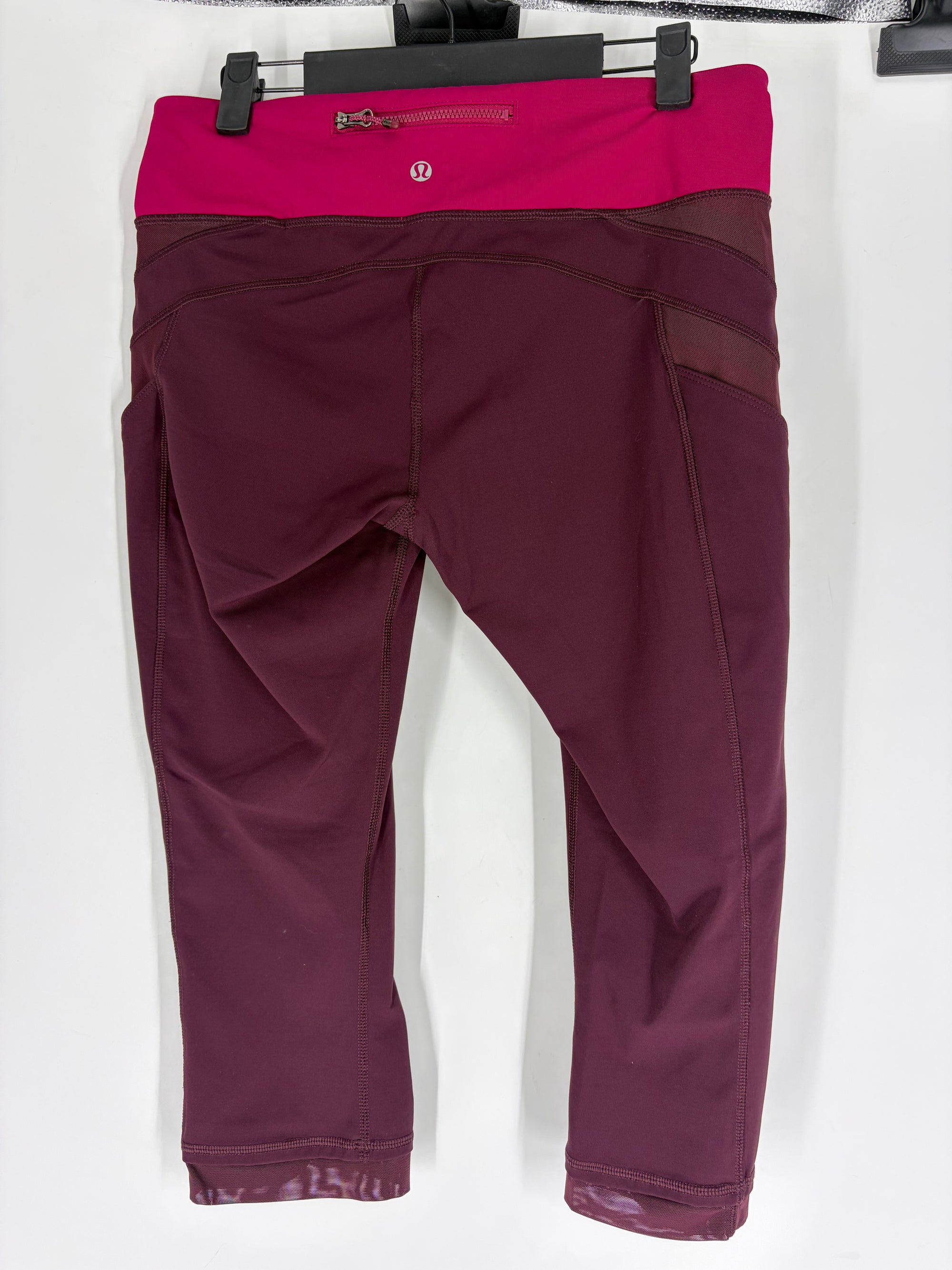 red Lululemon capri leggings, 8