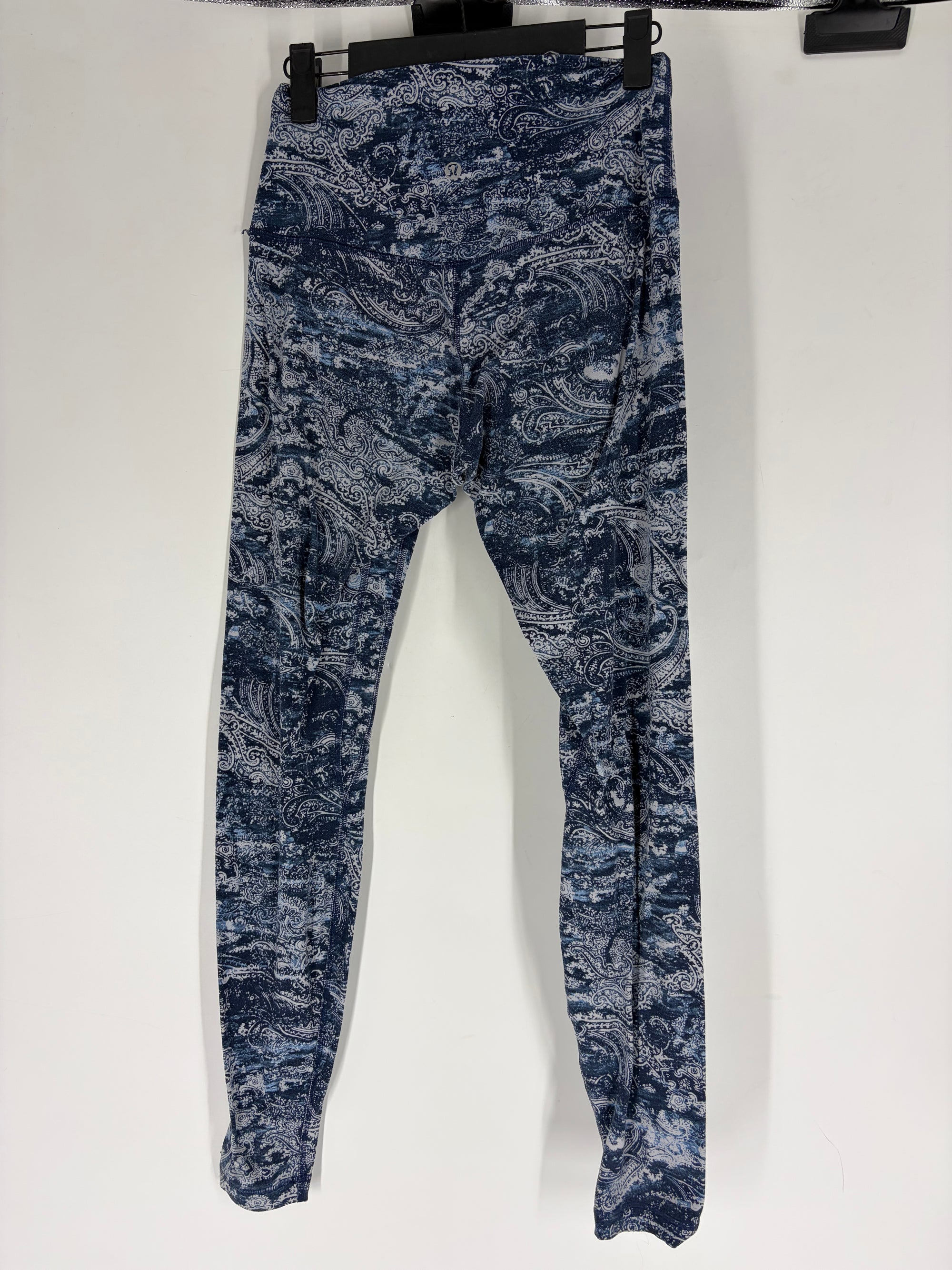 blue/white Lululemon Multi patterned leggings, 6