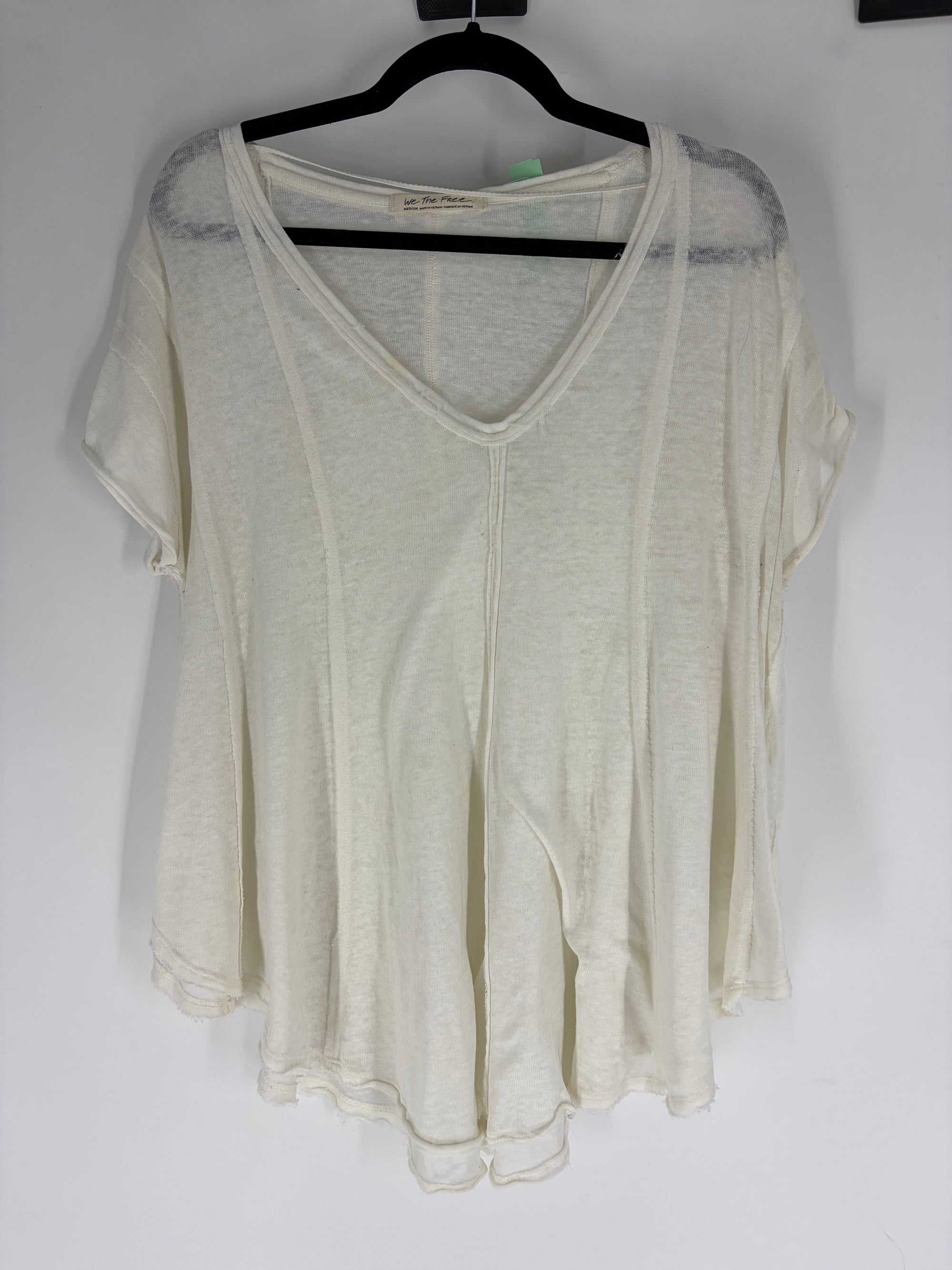 White Free People thin lounge tee, M