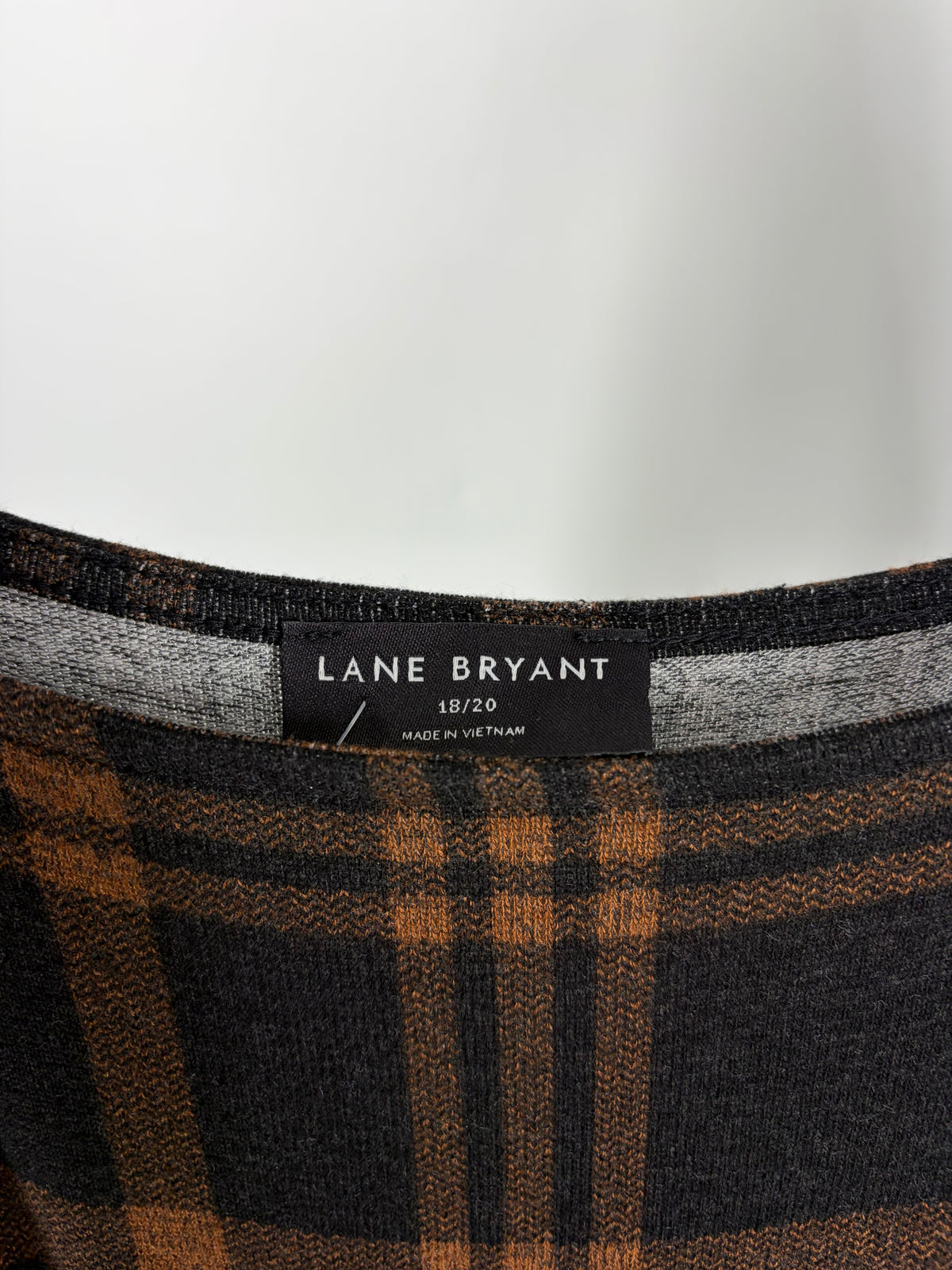 black/brown Lane Bryant plaid mini, XL