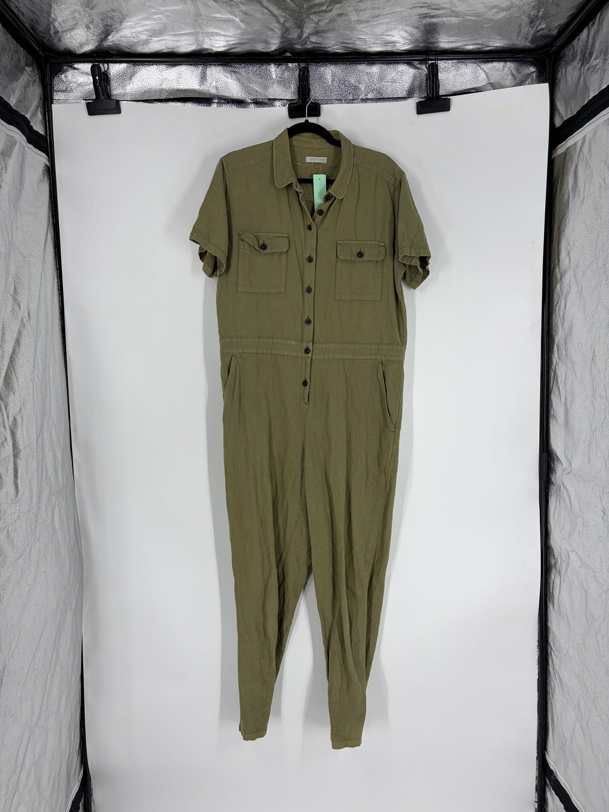 Green Outerknown Short Sleeve Jumpsuit, L
