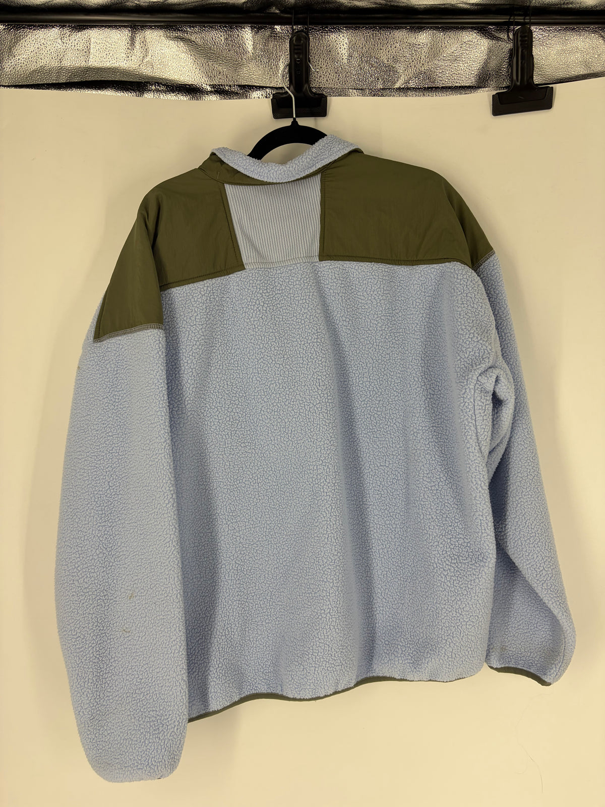blue columbia sherpa corduroy pullover, L