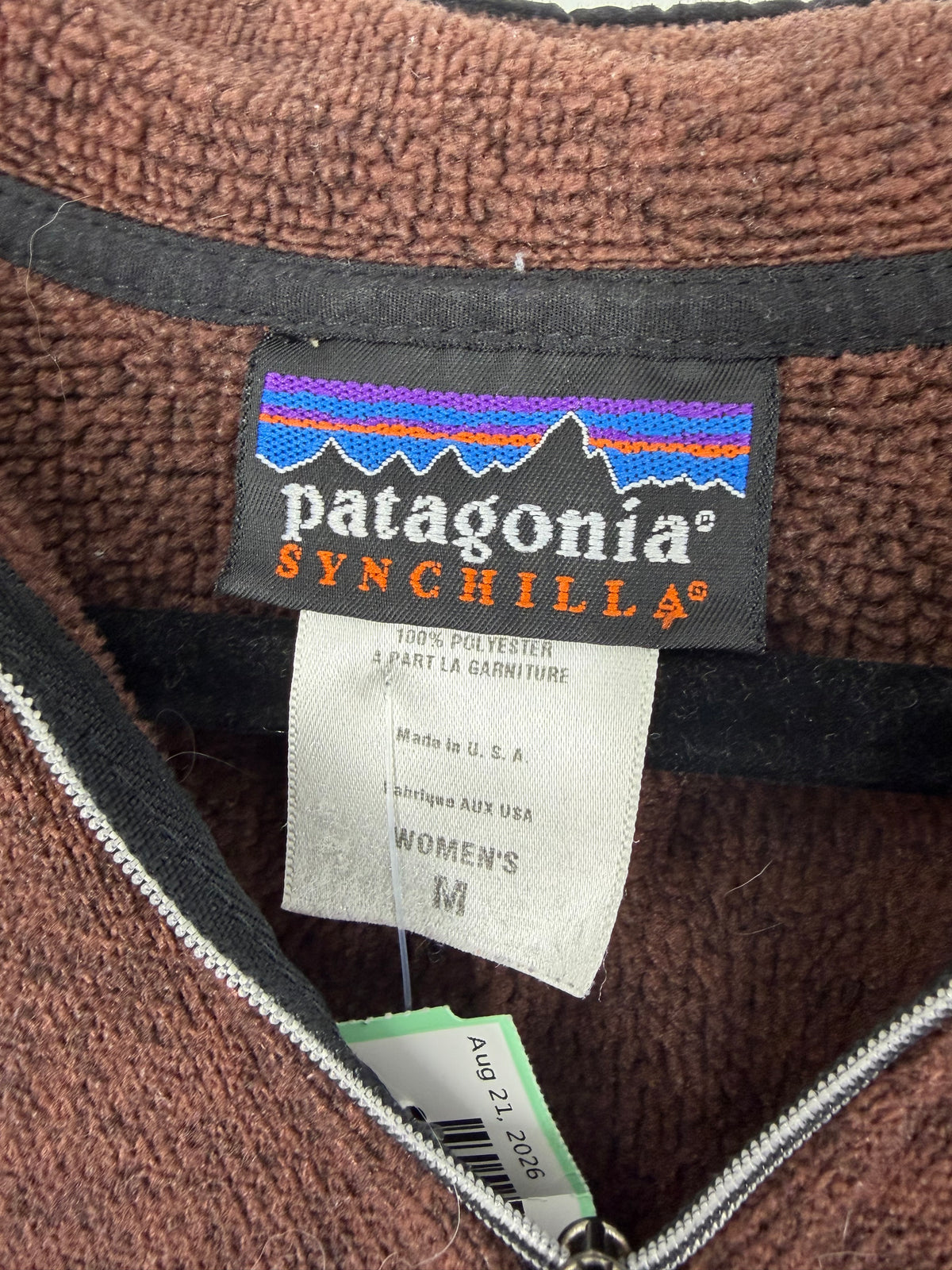 Brown Patagonia Fleece quarter zip, M