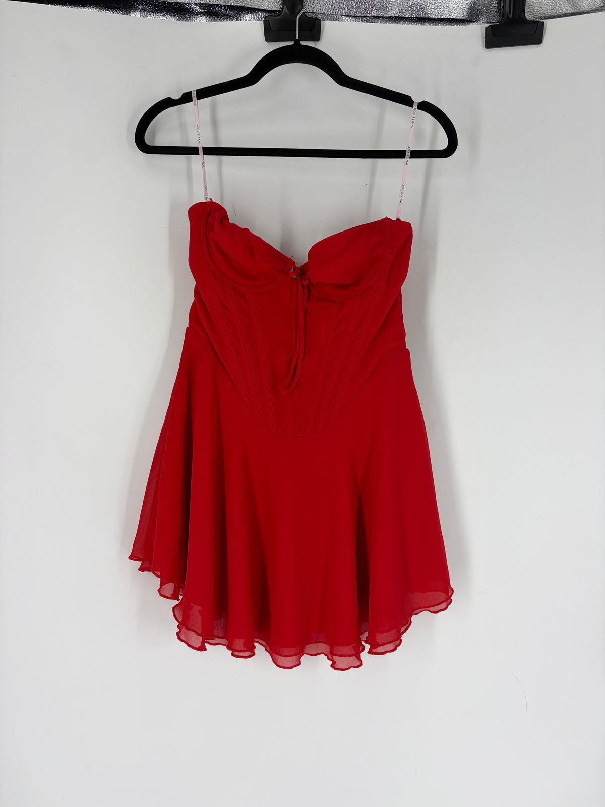 Red White Fox strapless Corset mini, M