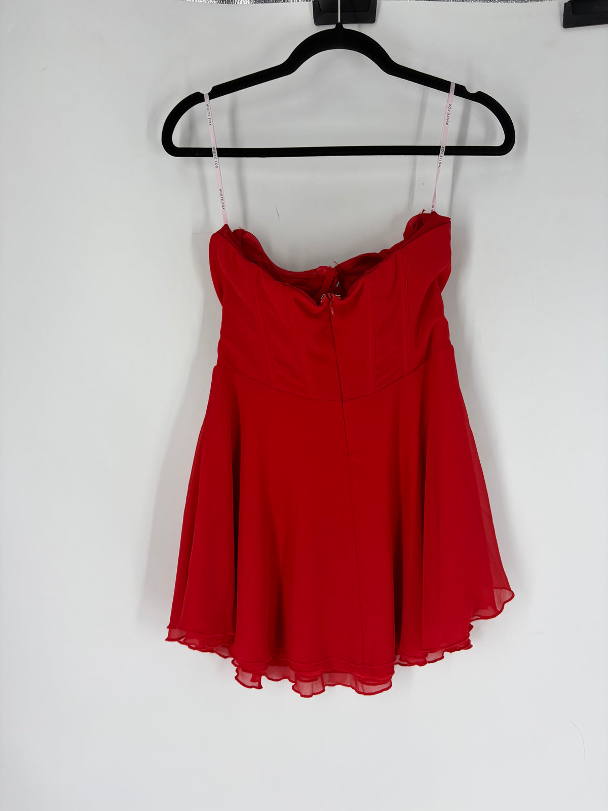 Red White Fox strapless Corset mini, M