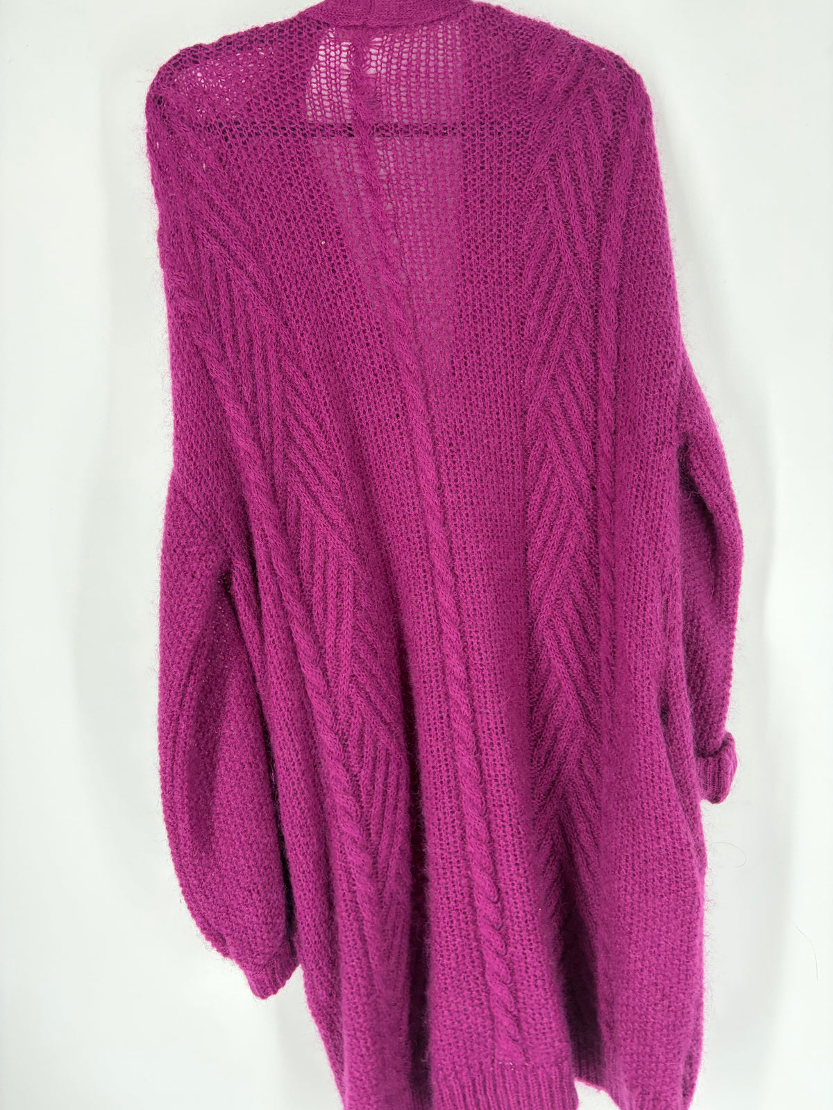 purple maison montague knit long cardigan, M