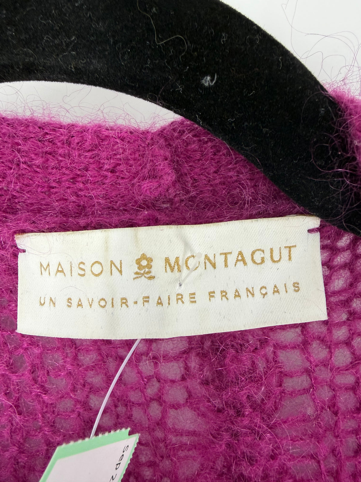 purple maison montague knit long cardigan, M