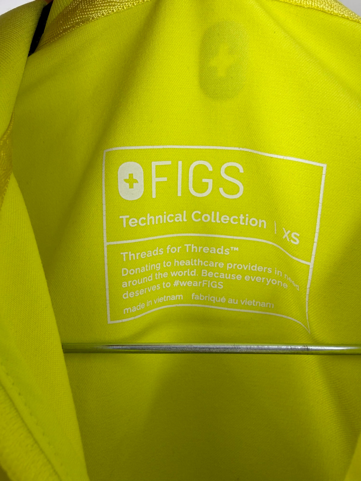 Yellow Figs Neon Scrub Set, XS/S