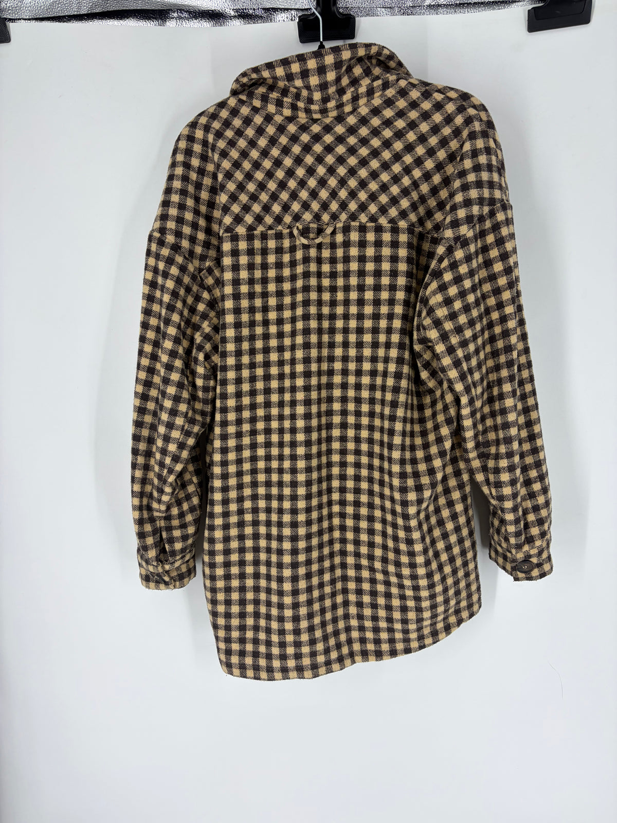 Brown Motel Hondstooth Shacket, XS