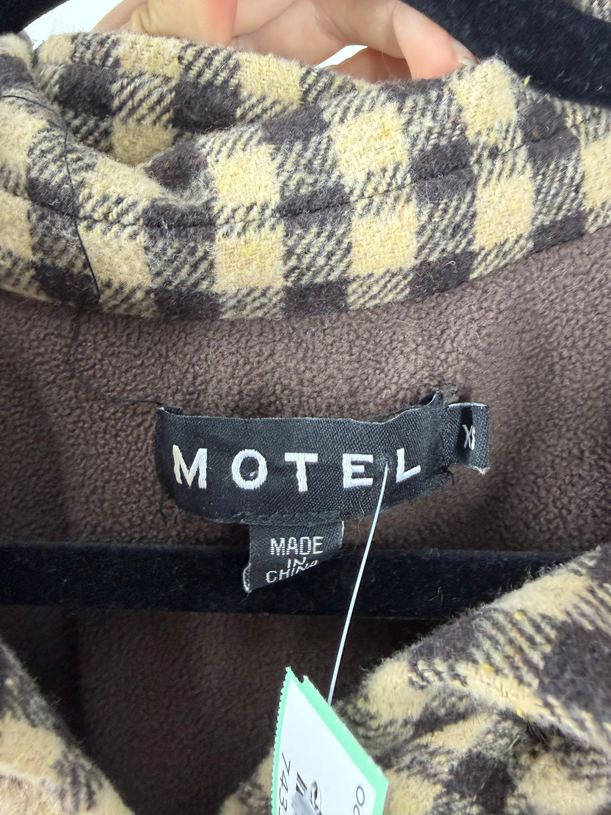 Brown Motel Hondstooth Shacket, XS