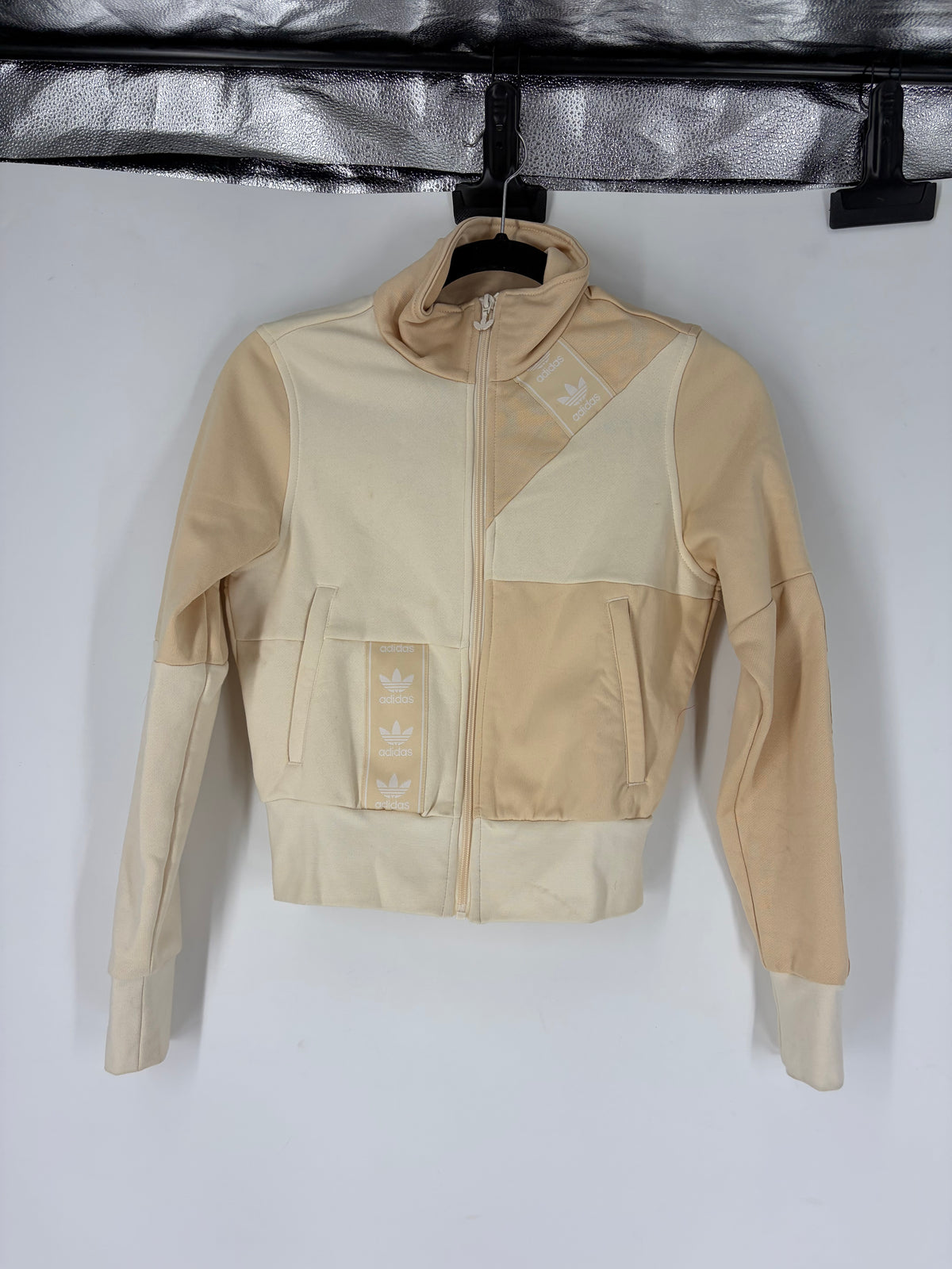 Yellow Adidas Mock Neck Track Jacket, XS