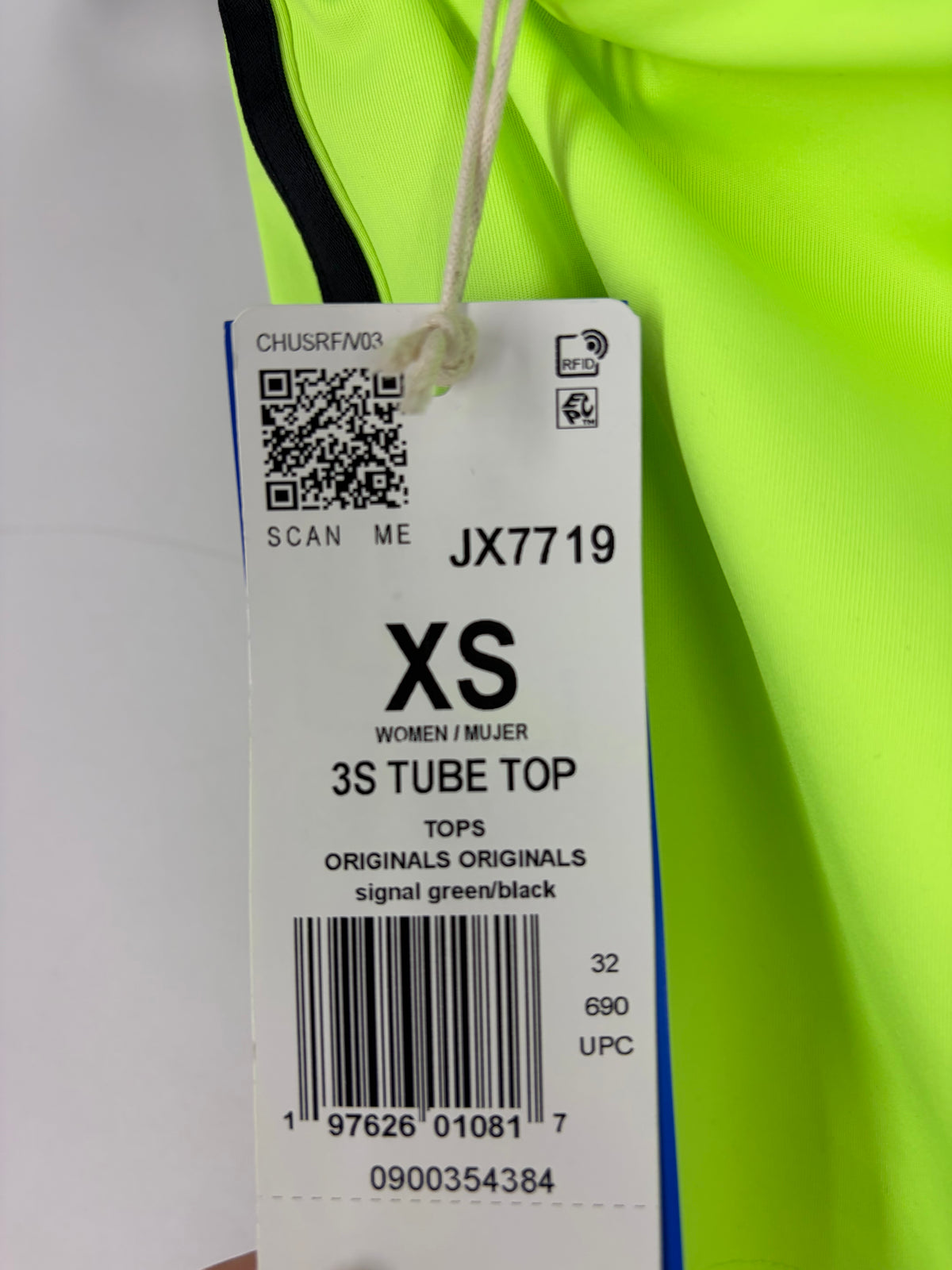 Yellow Adidas Neon Tube Top, XS