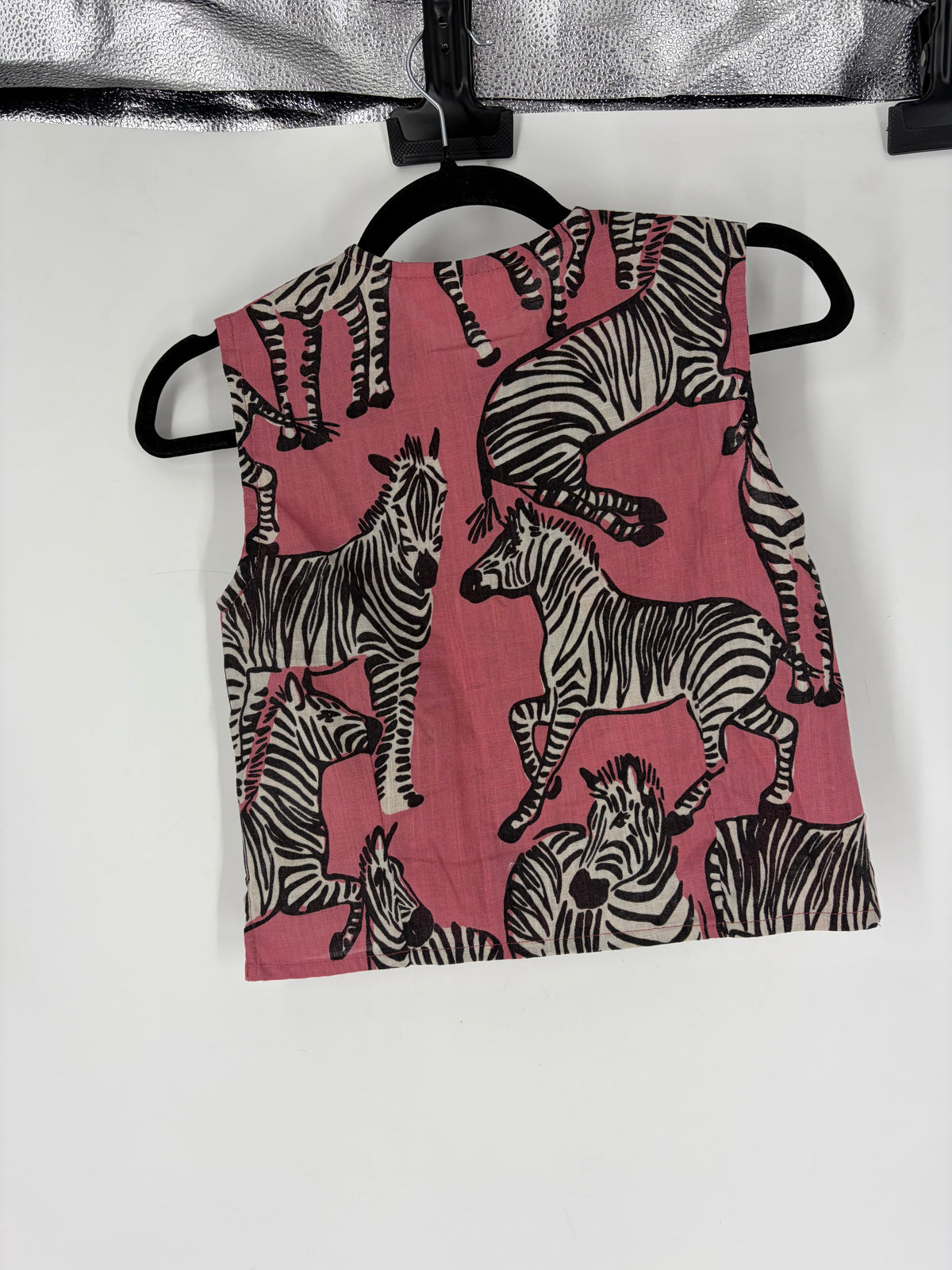 Pink Compania Fantastica cropped zebra top, XS