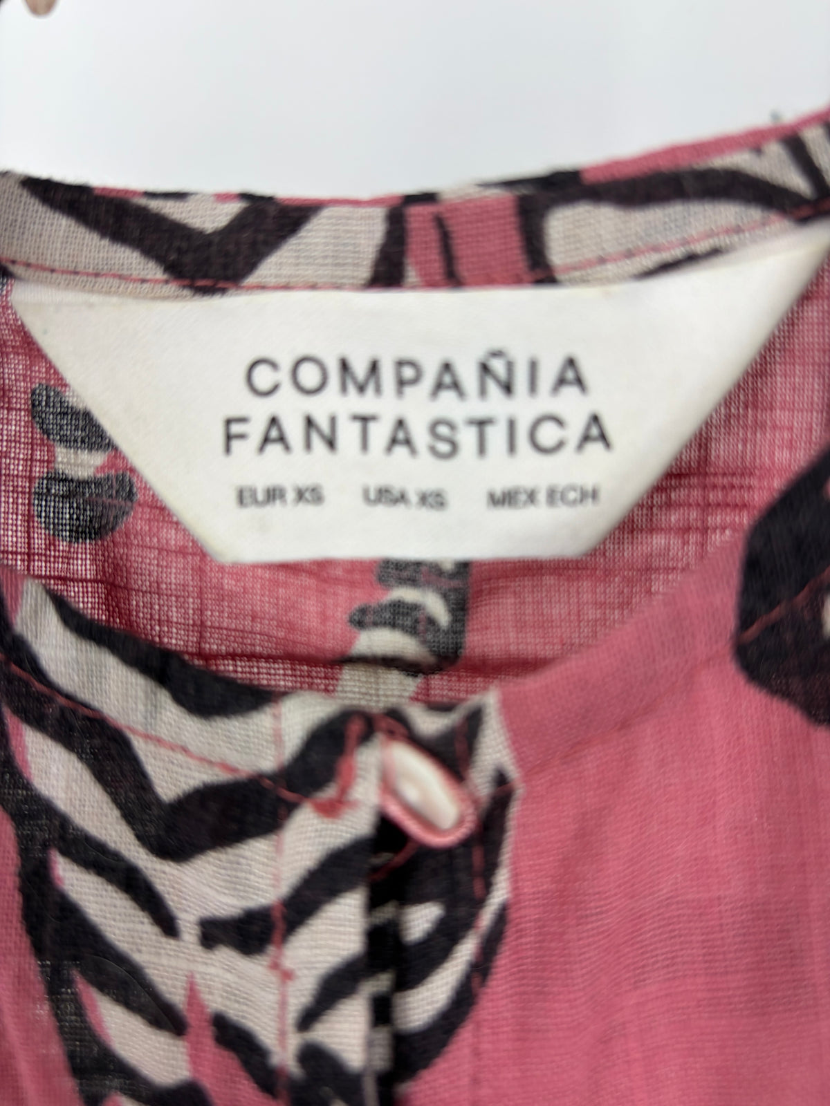 Pink Compania Fantastica cropped zebra top, XS