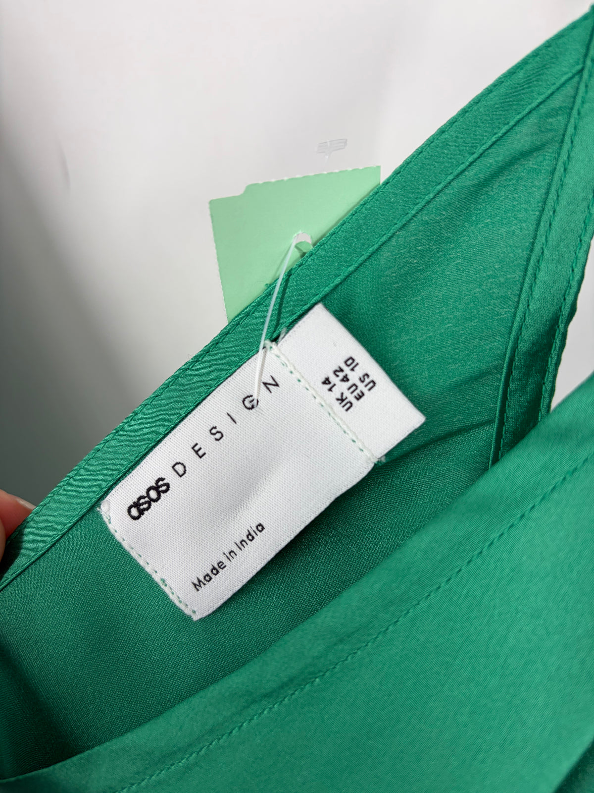 Green ASOS Satin Maxi, 10