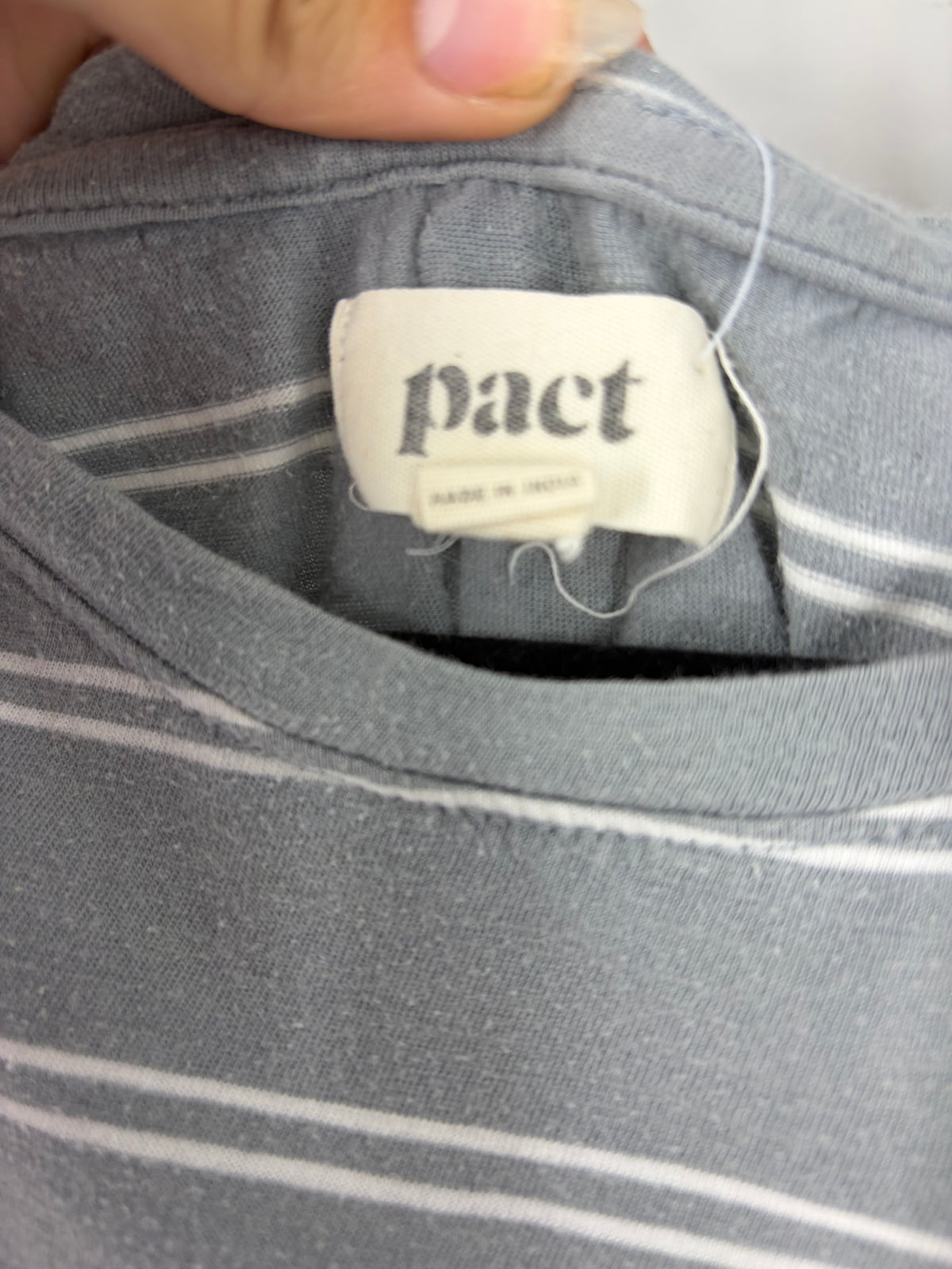Gray Pact Striped Rshirt Dress, XL