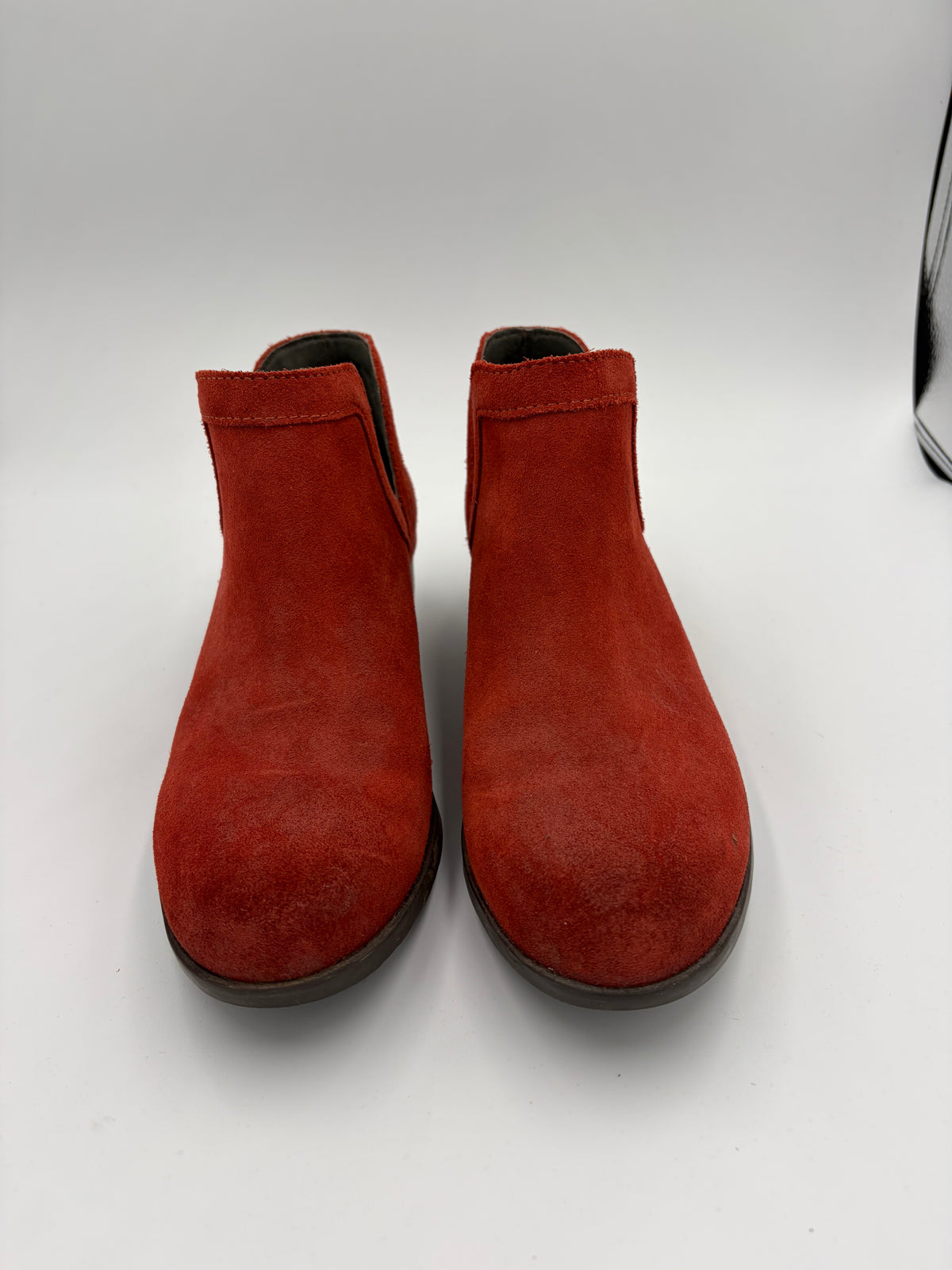 Red Sorel Suede D'Orsay Boots, 7