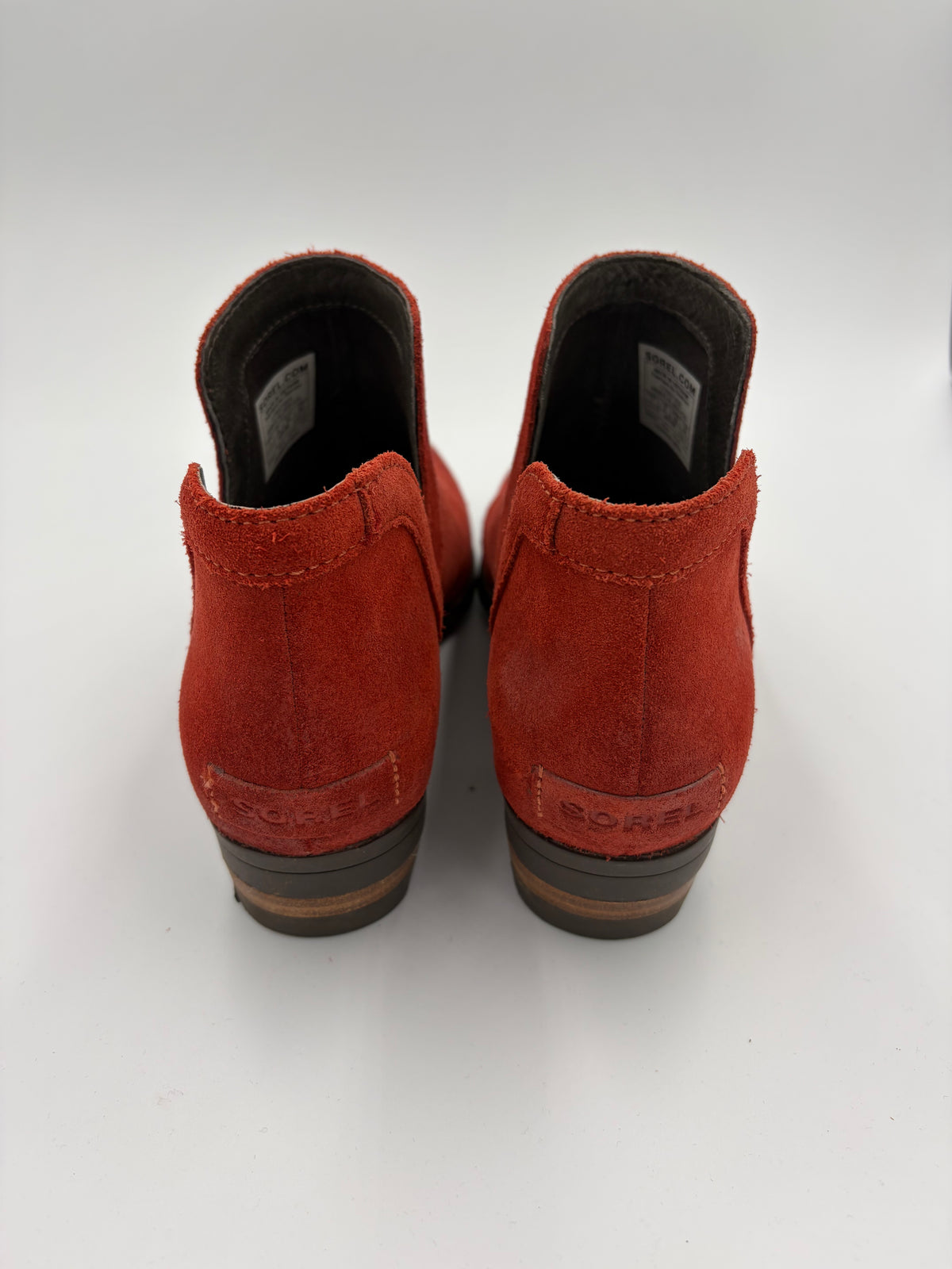 Red Sorel Suede D'Orsay Boots, 7