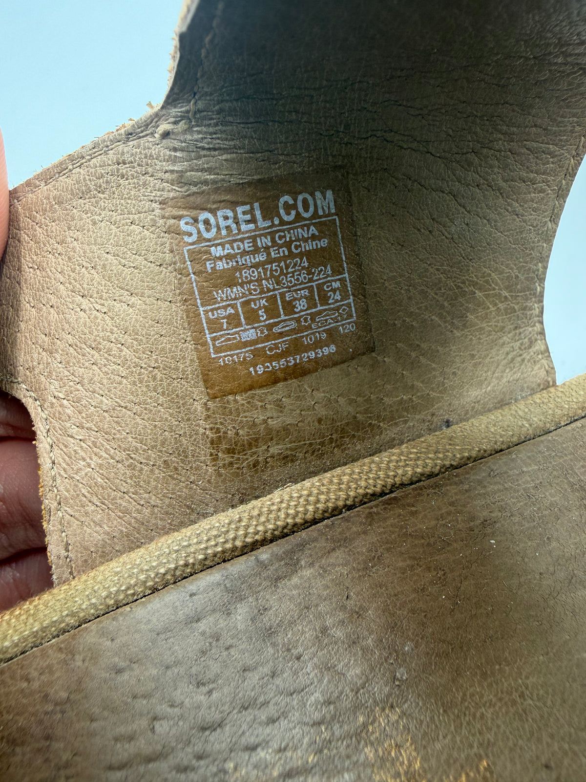 Brown Sorel Leather Strap Wedge Sandals, 7