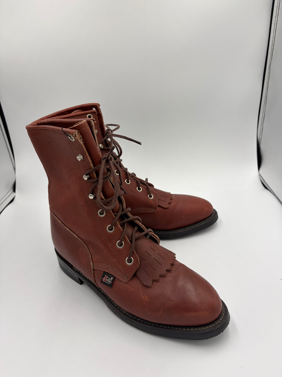 Brown Justin Leather Lace Up, 9