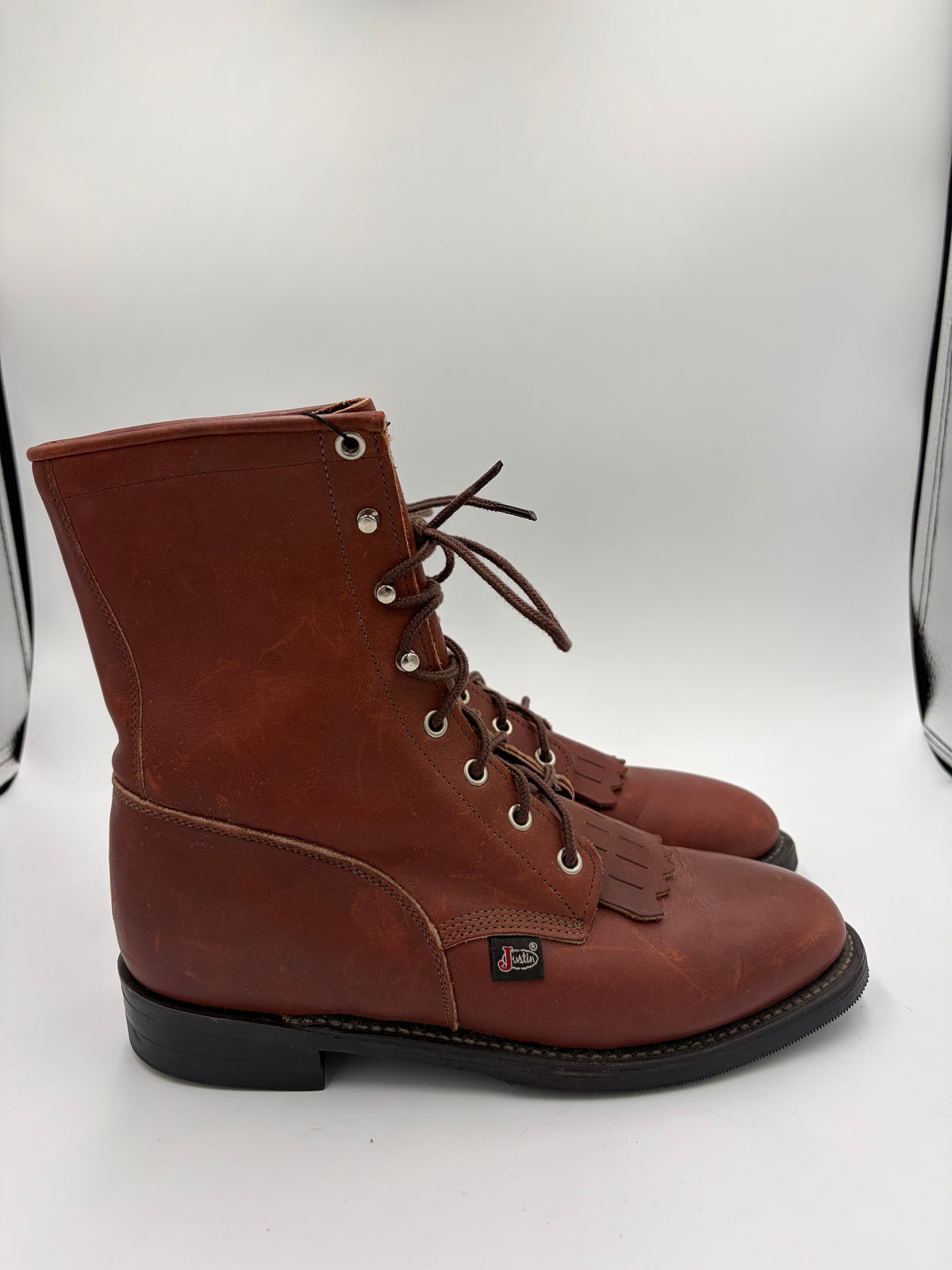 Brown Justin Leather Lace Up, 9