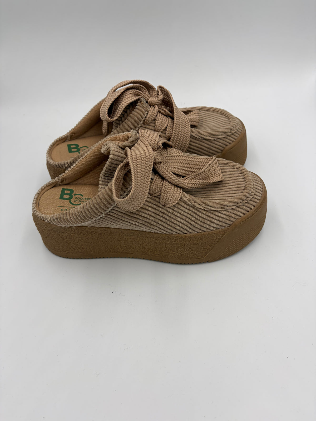 Tan Seychelles Suede Ribbed Mules, 6.5