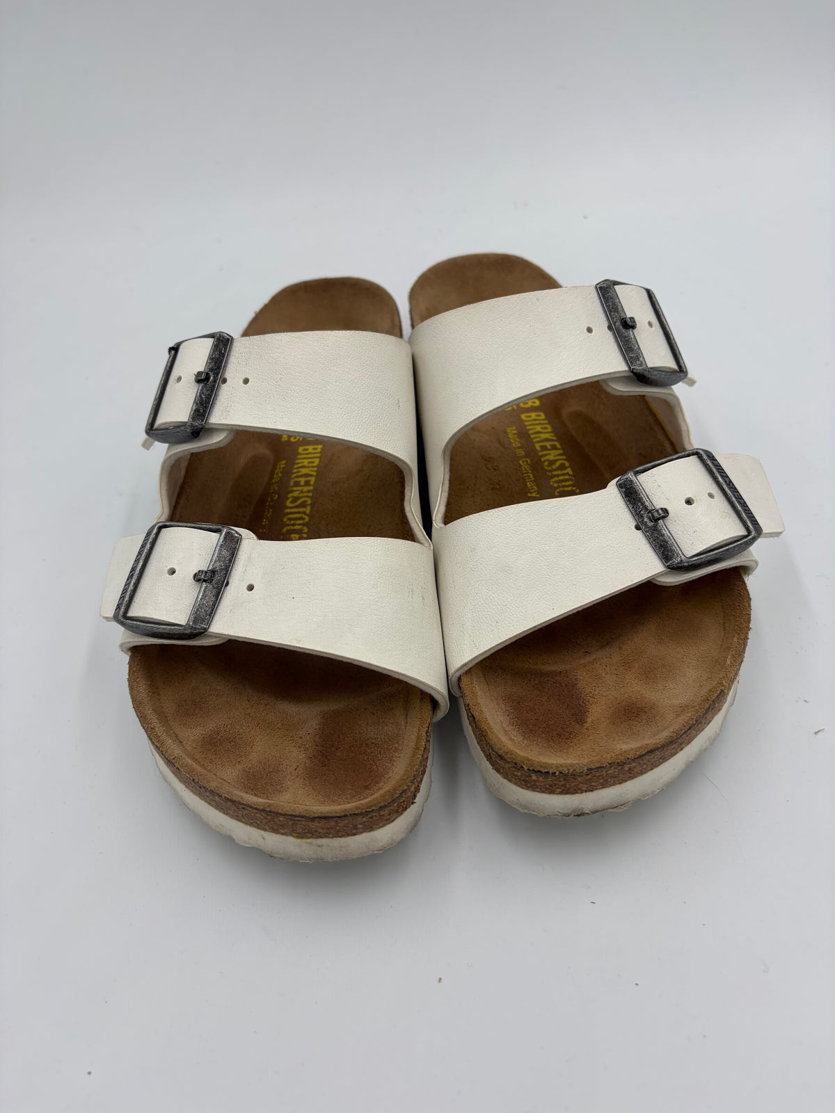 white Birkenstock double strap sandal narrow, 38