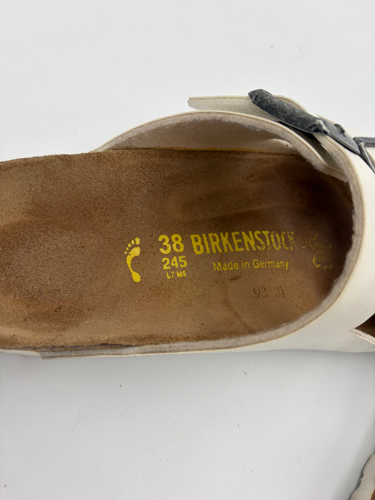 white Birkenstock double strap sandal narrow, 38