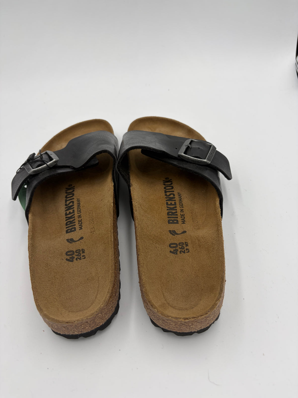 shiny black Birkenstock big strap sandal, 40
