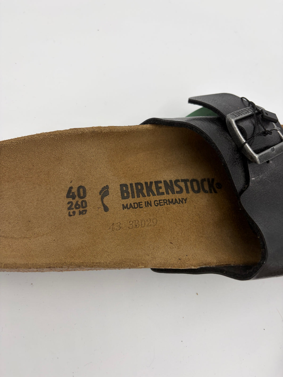 shiny black Birkenstock big strap sandal, 40