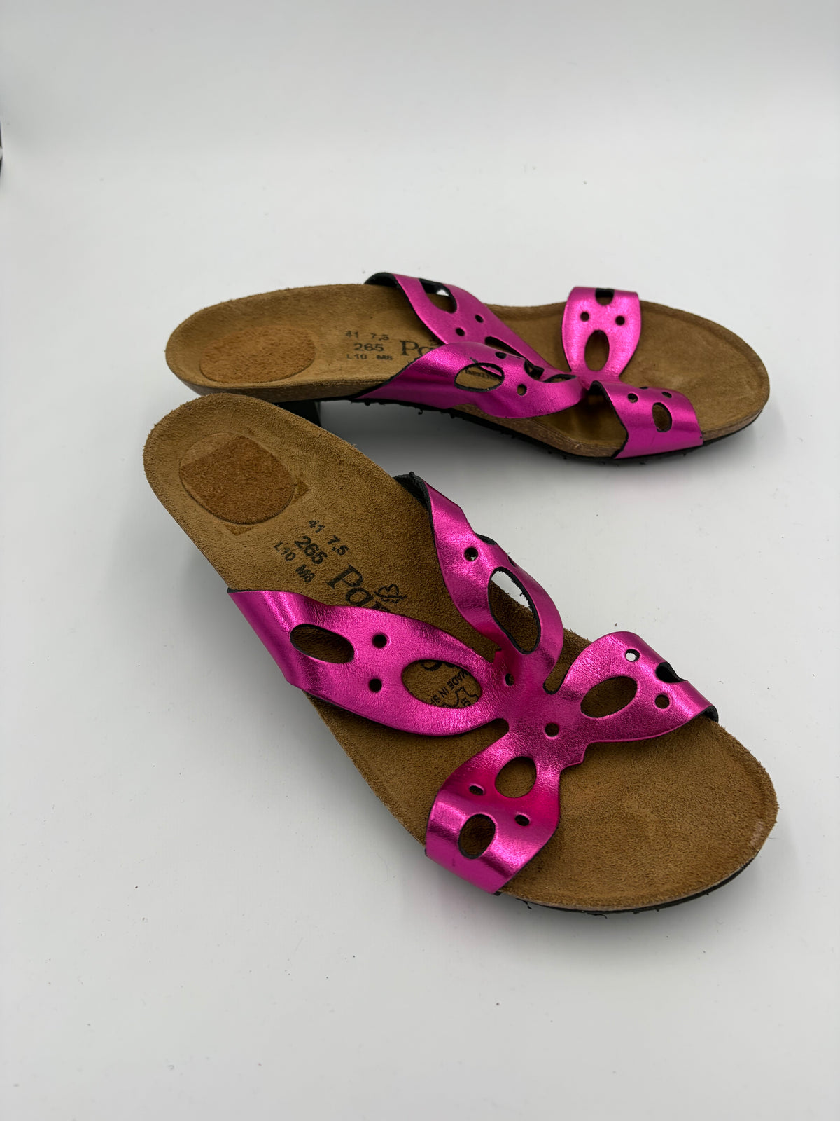 magenta Birkenstock metallic butterfly heels papillo, 41