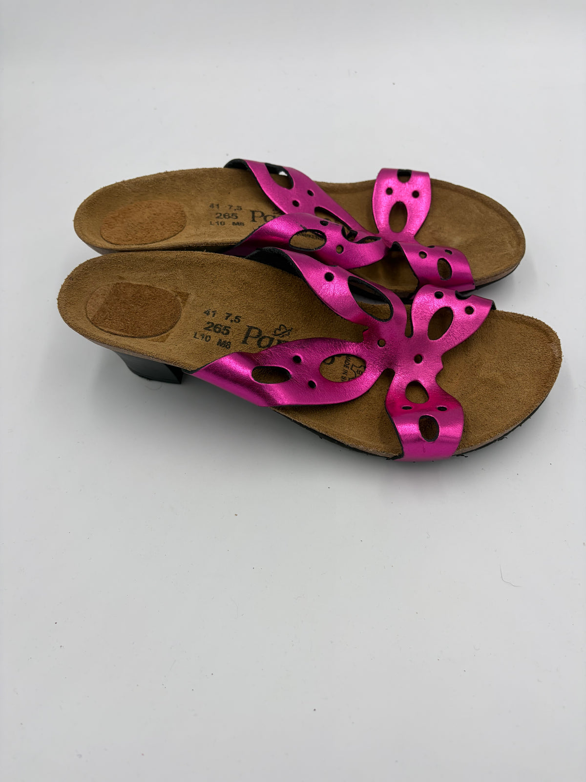 magenta Birkenstock metallic butterfly heels papillo, 41