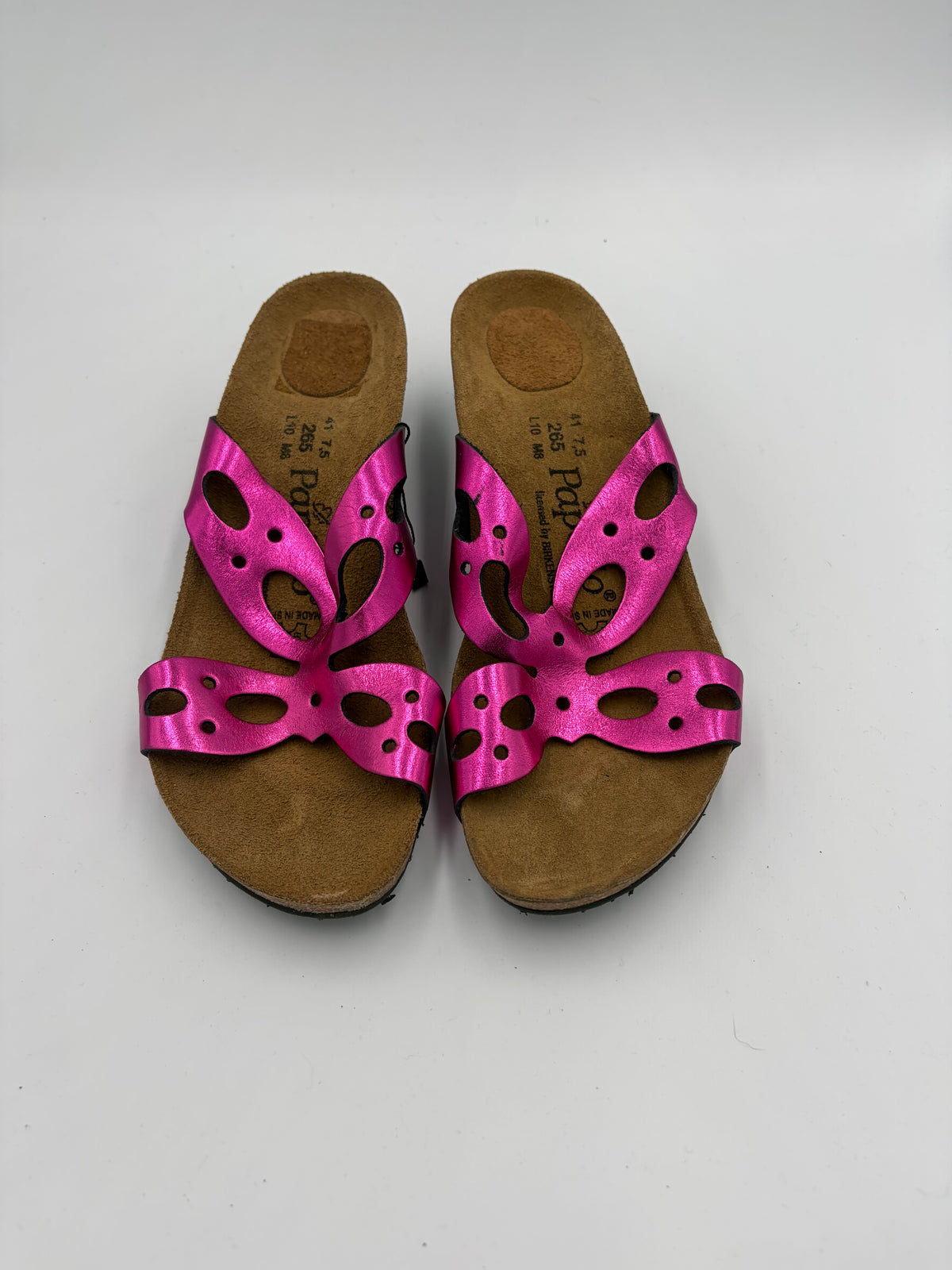 magenta Birkenstock metallic butterfly heels papillo, 41