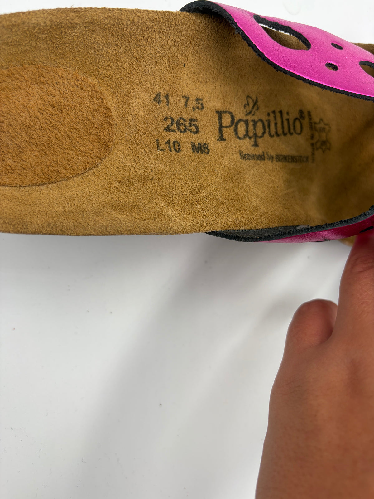 magenta Birkenstock metallic butterfly heels papillo, 41