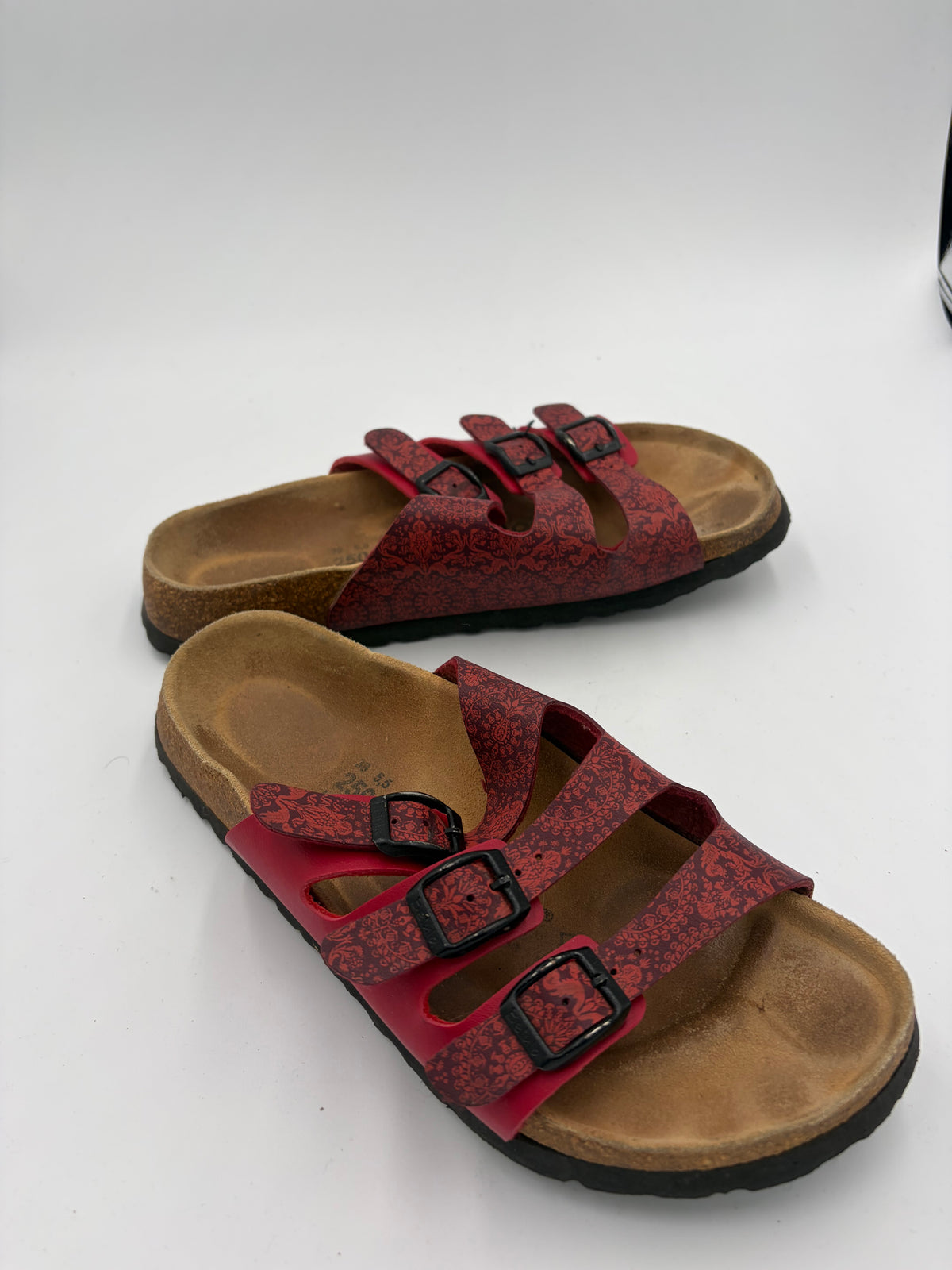 patterned red Birkenstock triple buckle betula, 38