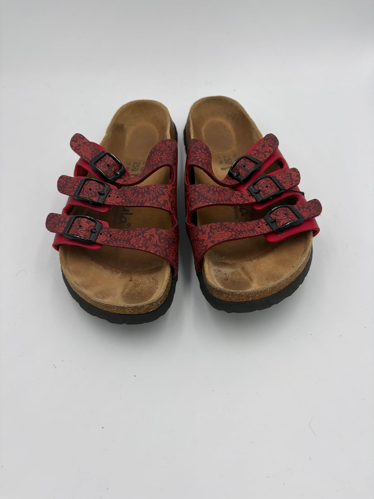 patterned red Birkenstock triple buckle betula, 38