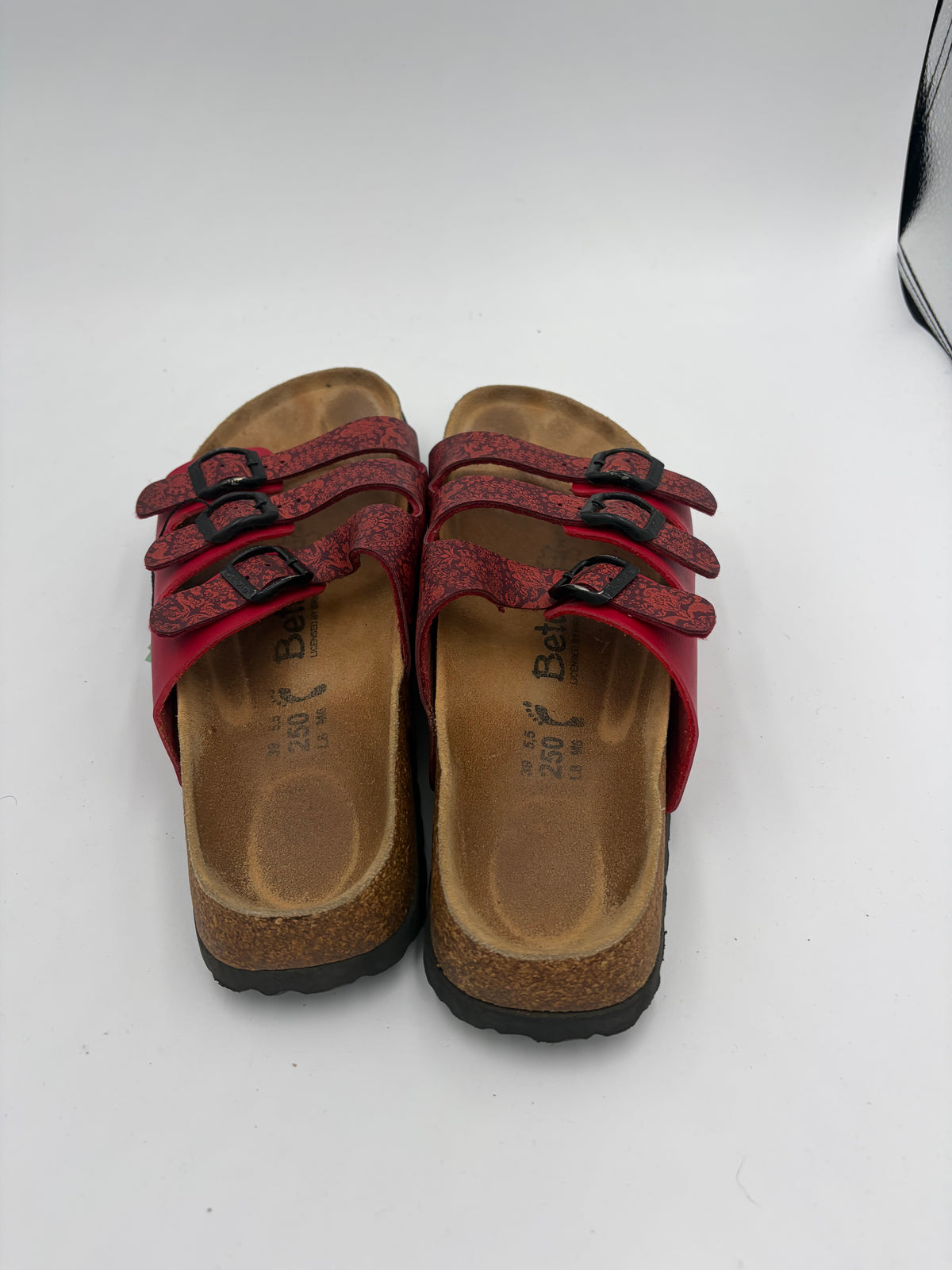 patterned red Birkenstock triple buckle betula, 38