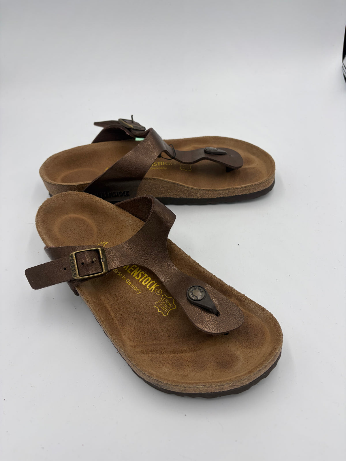 brown Birkenstock triple buckle narrow, 39