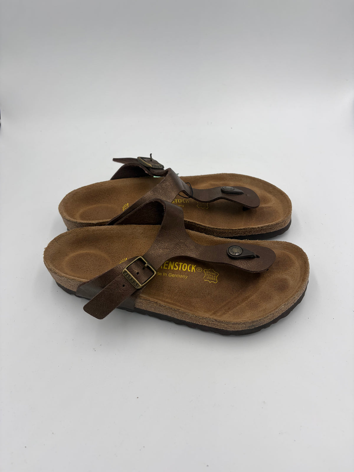 brown Birkenstock triple buckle narrow, 39