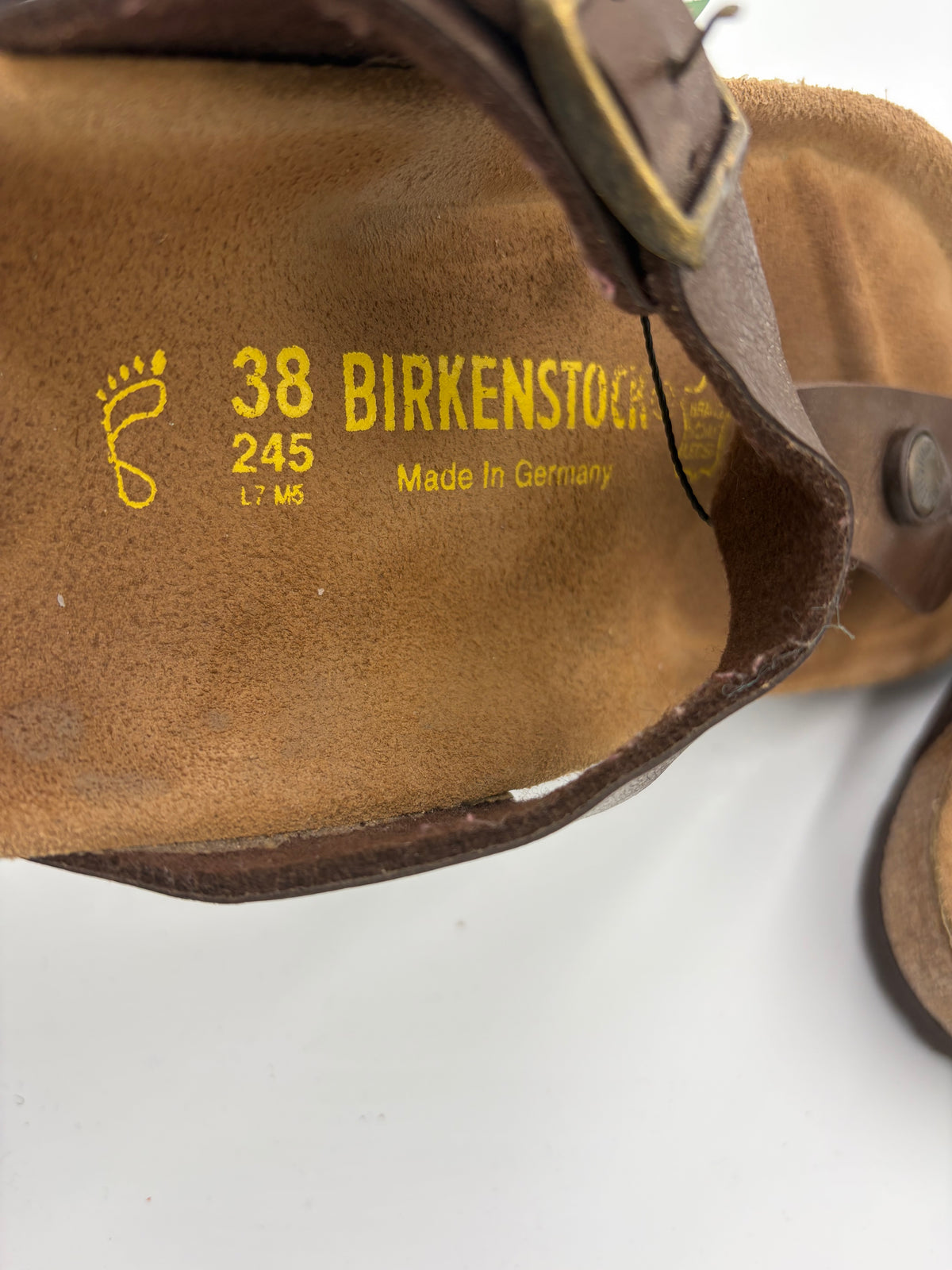 brown Birkenstock triple buckle narrow, 39