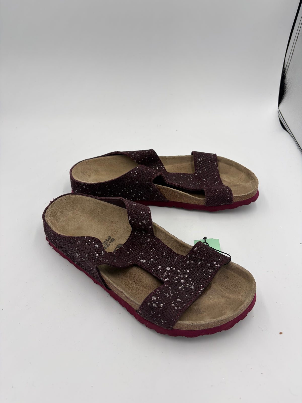 purple Birkenstock paint splatter textured sandal, 39