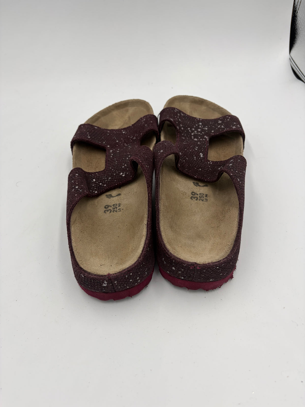 purple Birkenstock paint splatter textured sandal, 39