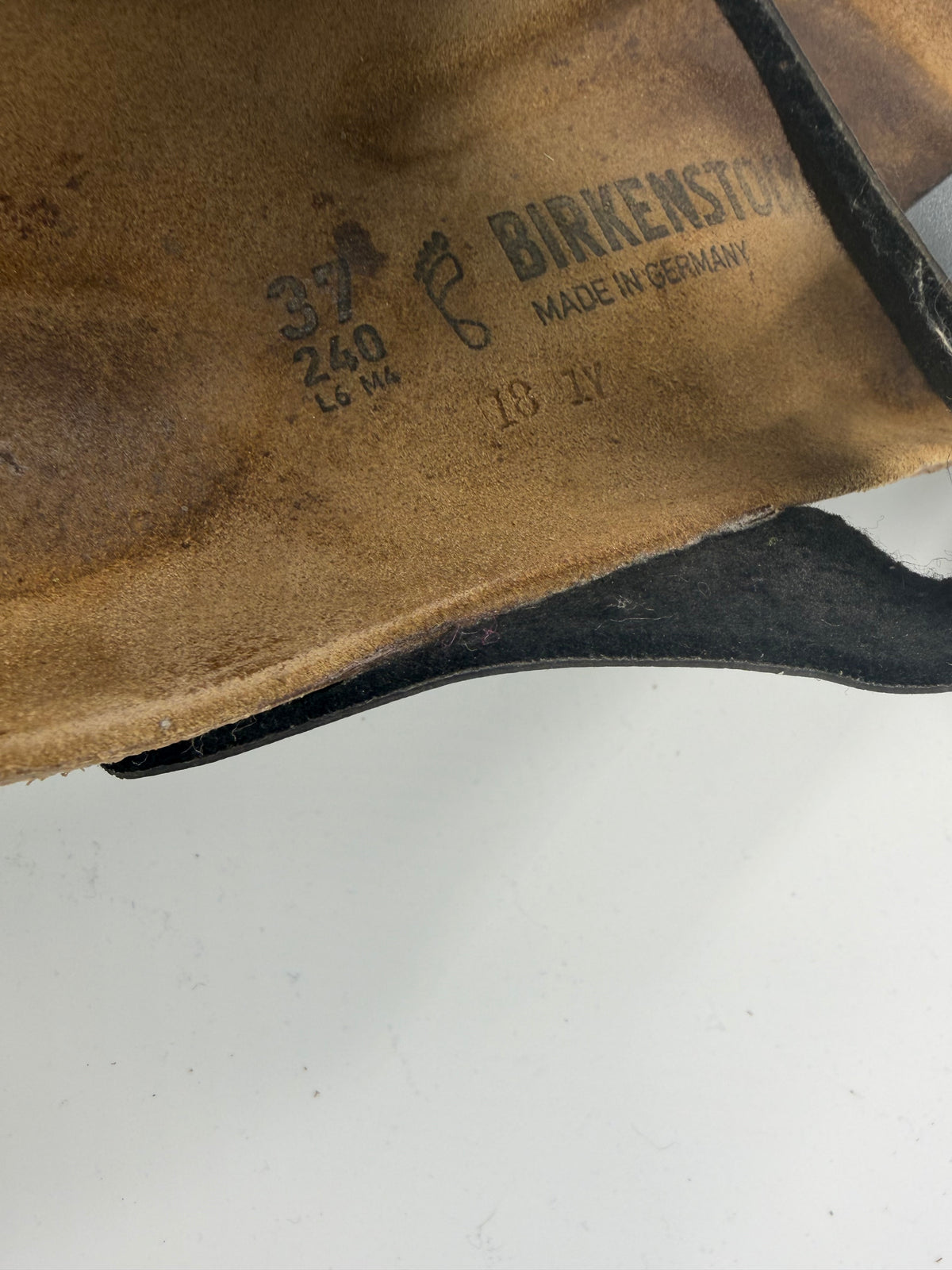 grey Birkenstock shiny thong sandal, 37